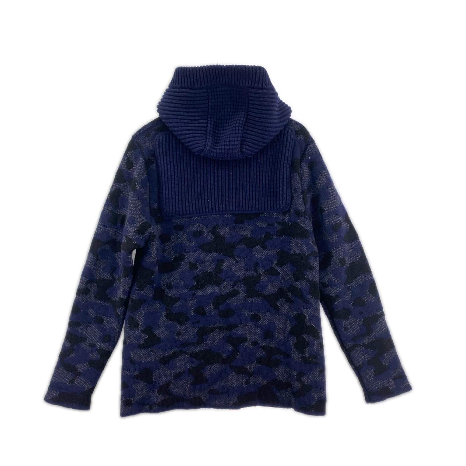 ジャケット ニット　ダッフル　NYV　カモフラ ネイビー