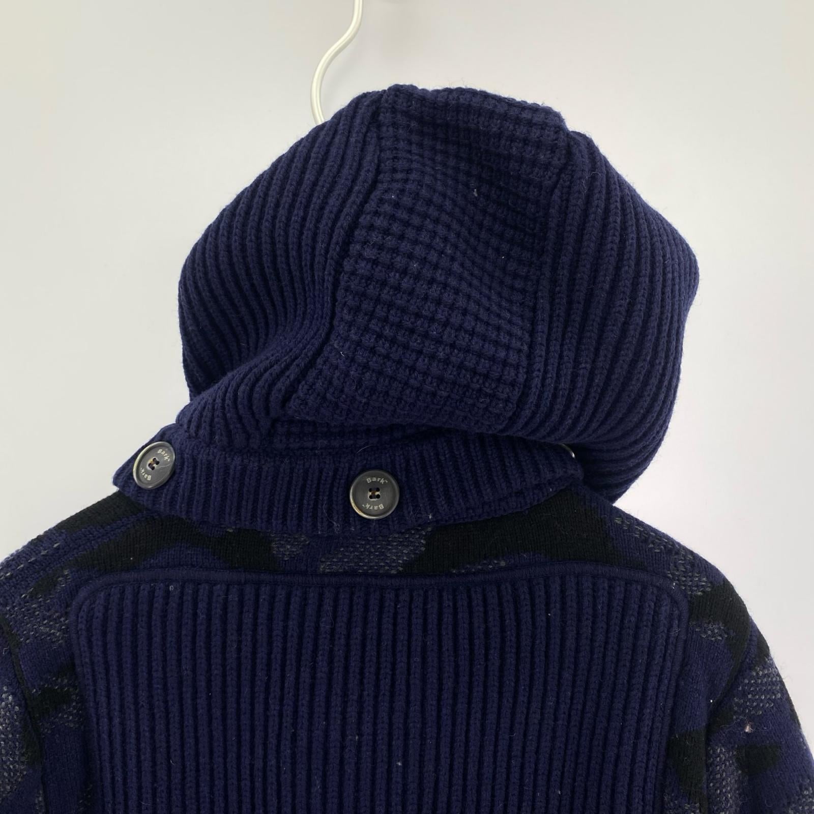 ジャケット ニット　ダッフル　NYV　カモフラ ネイビー