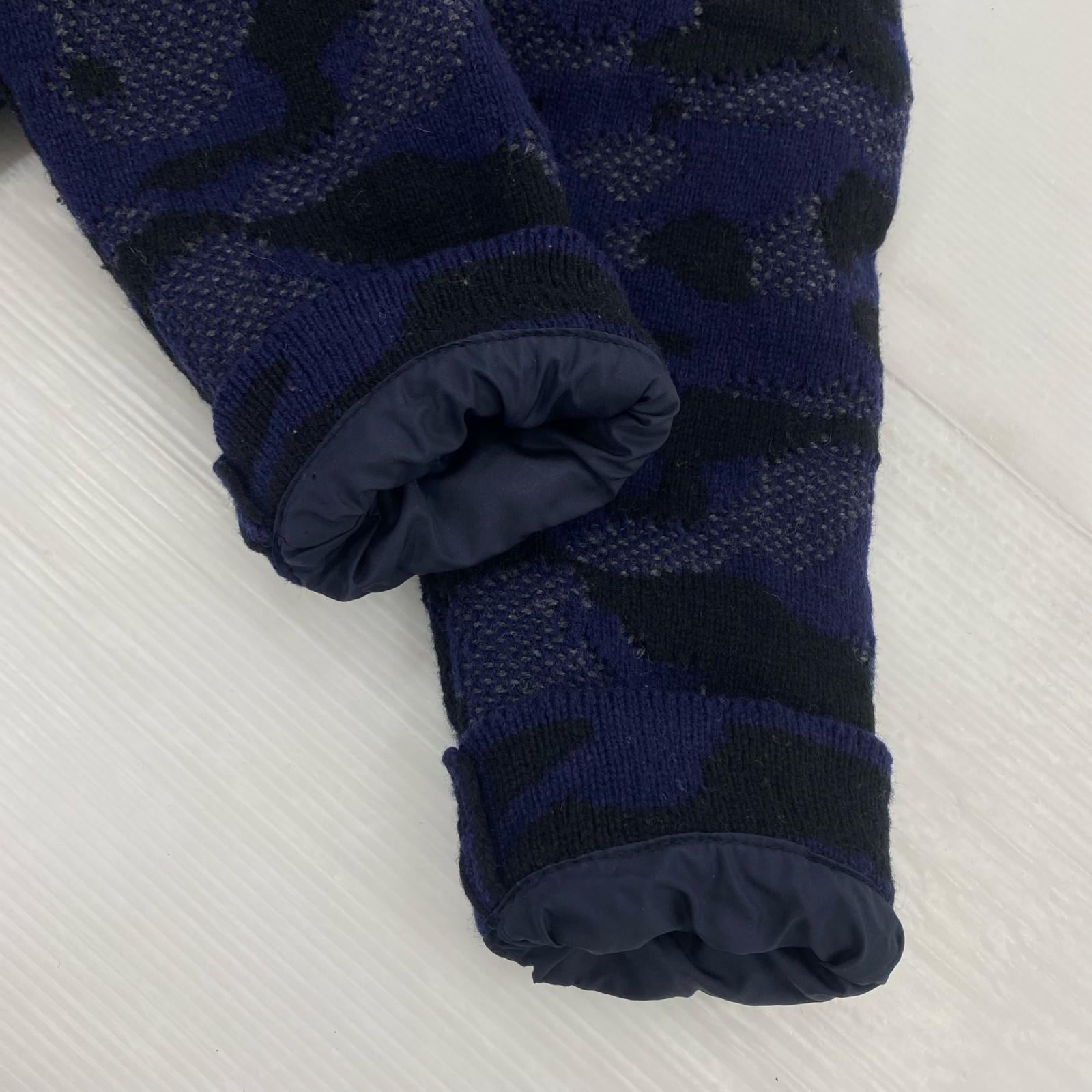 ジャケット ニット　ダッフル　NYV　カモフラ ネイビー
