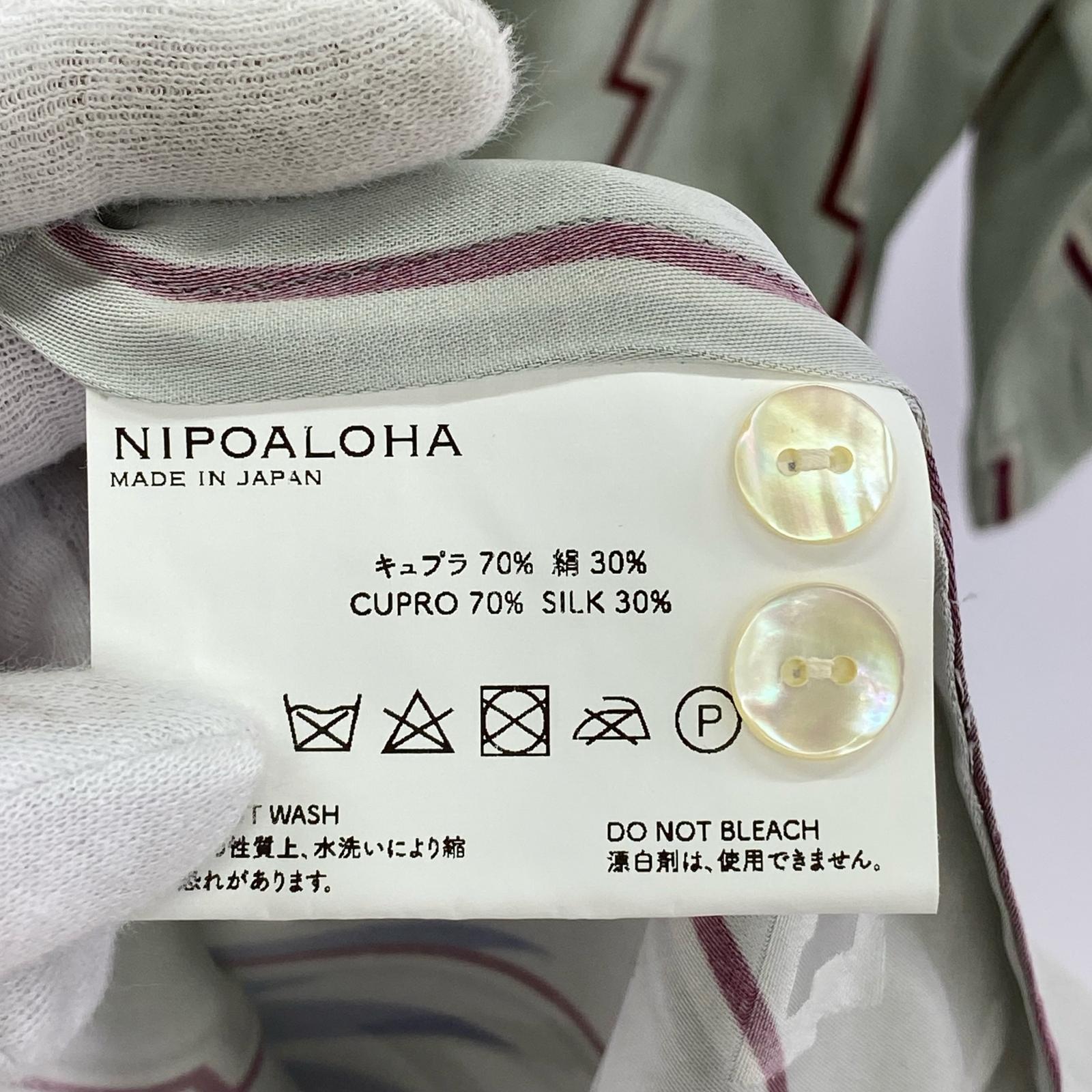 半袖シャツ NIPOALOHA BENTEN STRIPE / GRAY 3 3 グレー