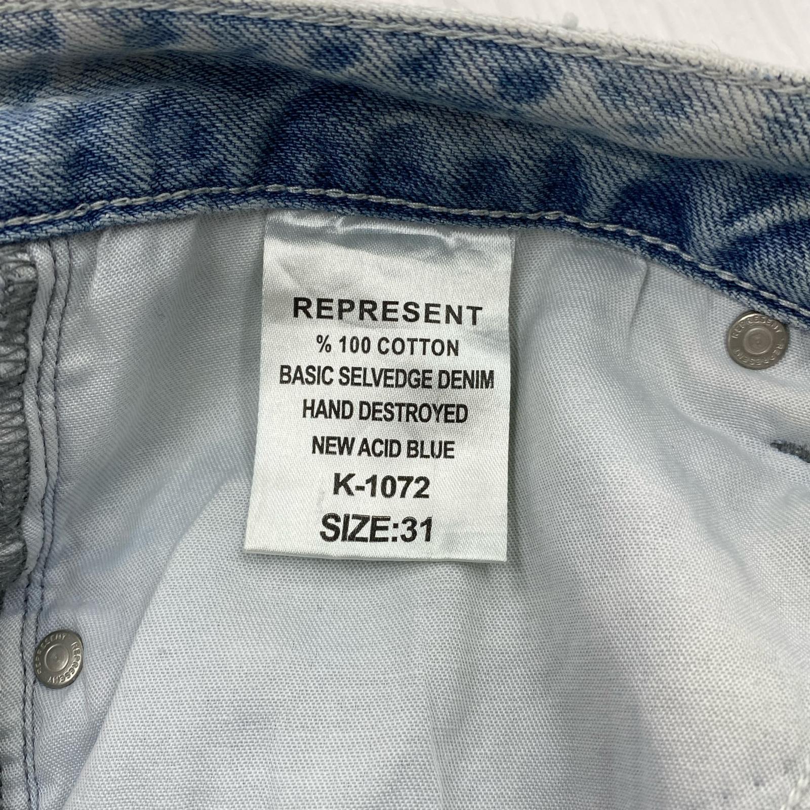 デニムパンツ REPRESENT ダメージデニム (31) 31 ブルー