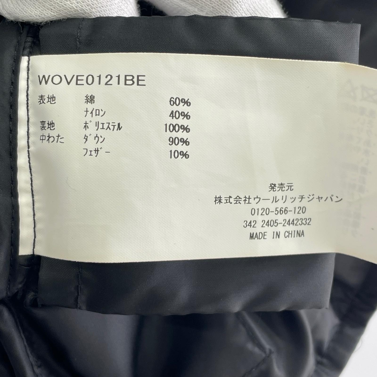 ジャケット NYLON/COTTON ダウンベスト BLACK SIZE:L L ブラック