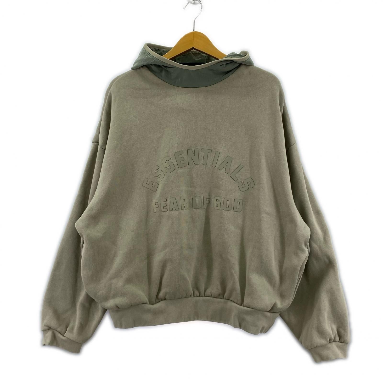 パーカー ESSENTIALS FEAR OF GOD 24SS NYLON FLEECE HOODIE ベージュ (S) S ベージュ
