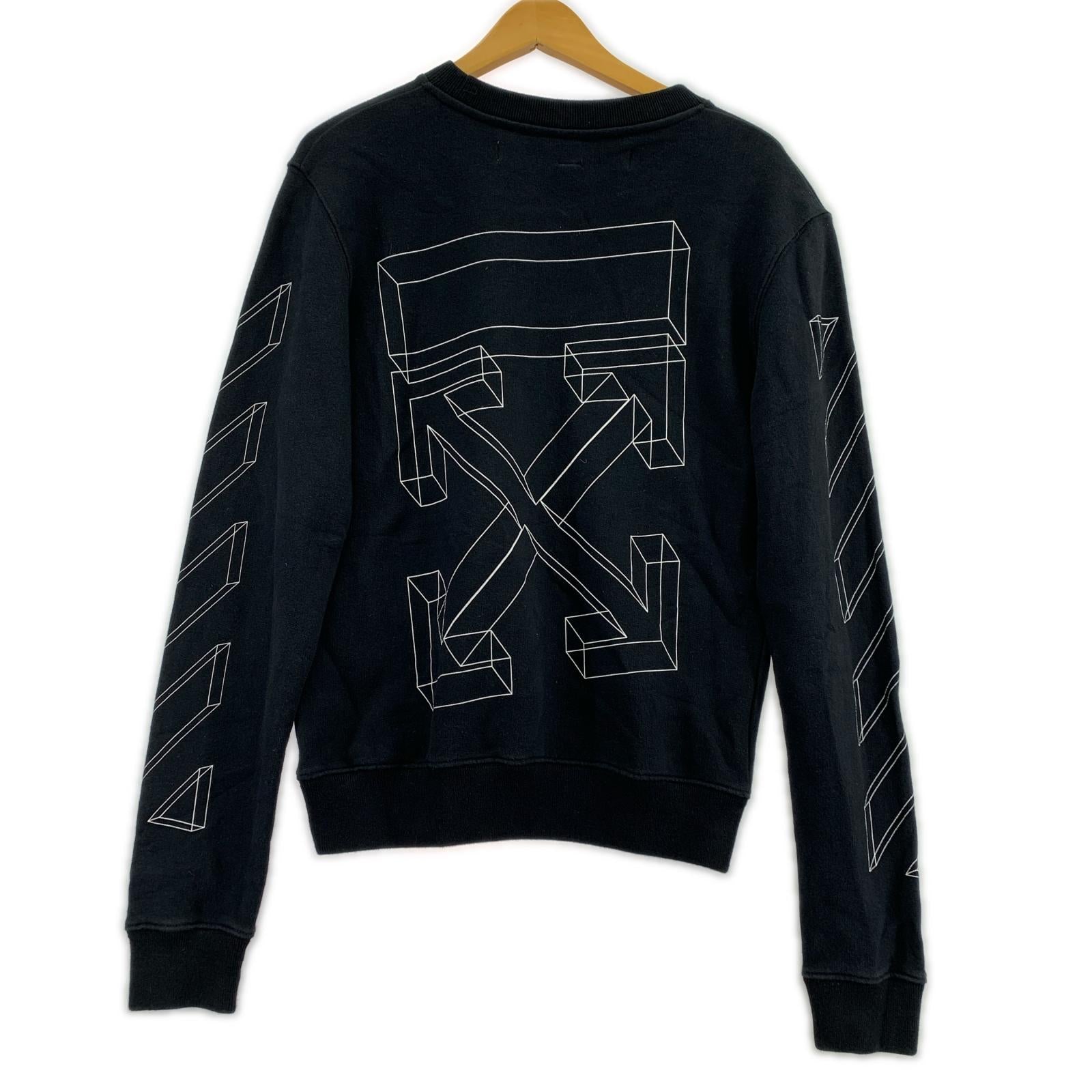 スウェット OFF-WHITE 3D LINE CREWNECK OMBA025E18192002 黒 (S) S ブラック