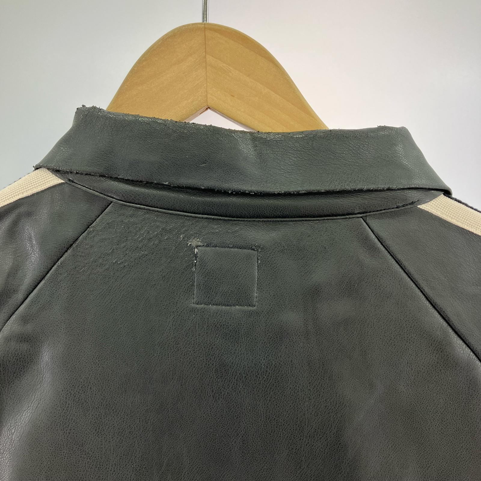 ジャケット SYNTHETIC LEATHER TRACK JACKET (M) M ブラック