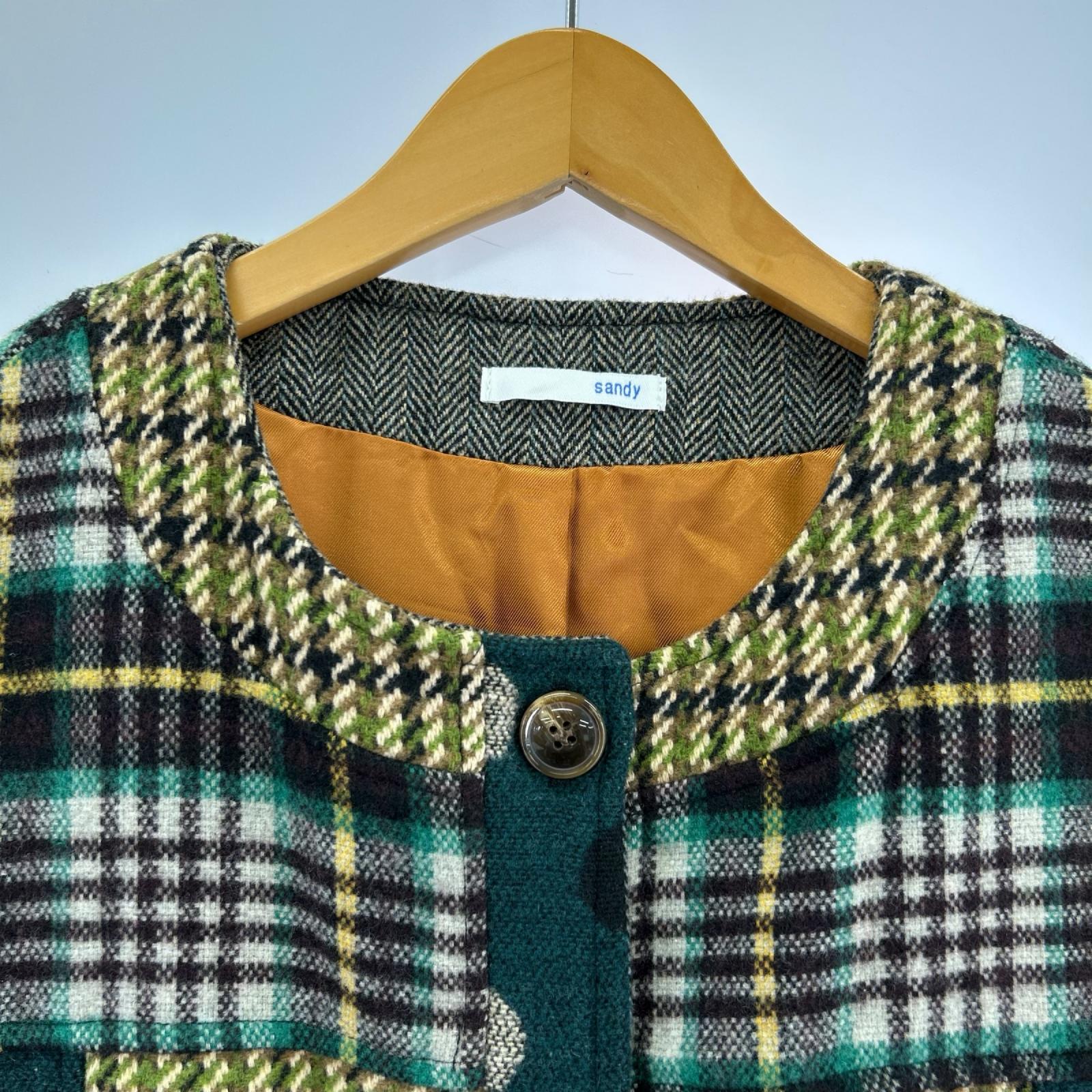 ジャケット SANDY SANDY パッチワーククルーネックコート フリー マルチカラー