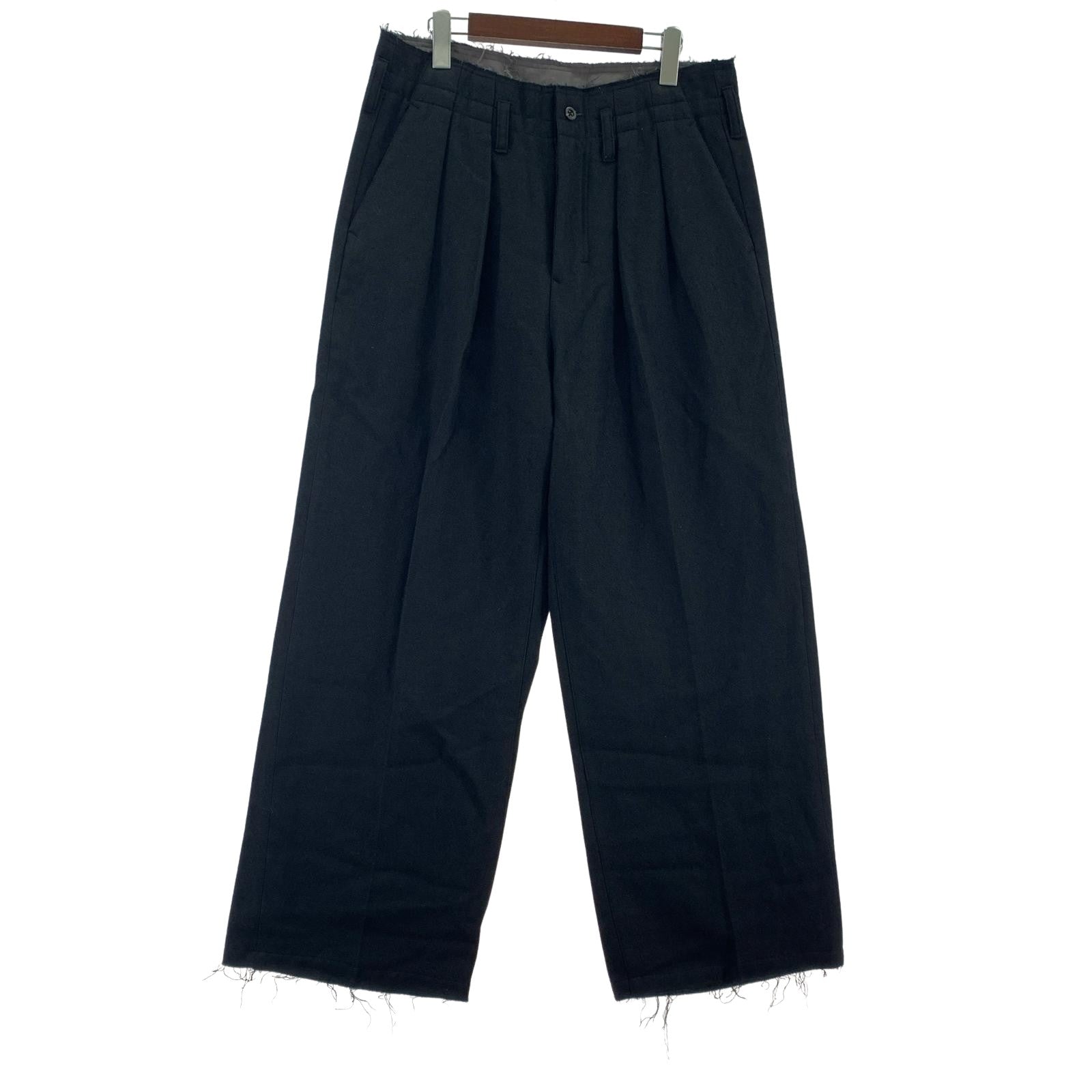 パンツ 25AW SHRINK WOOL WIDE SLACKS 2 2 ブラック