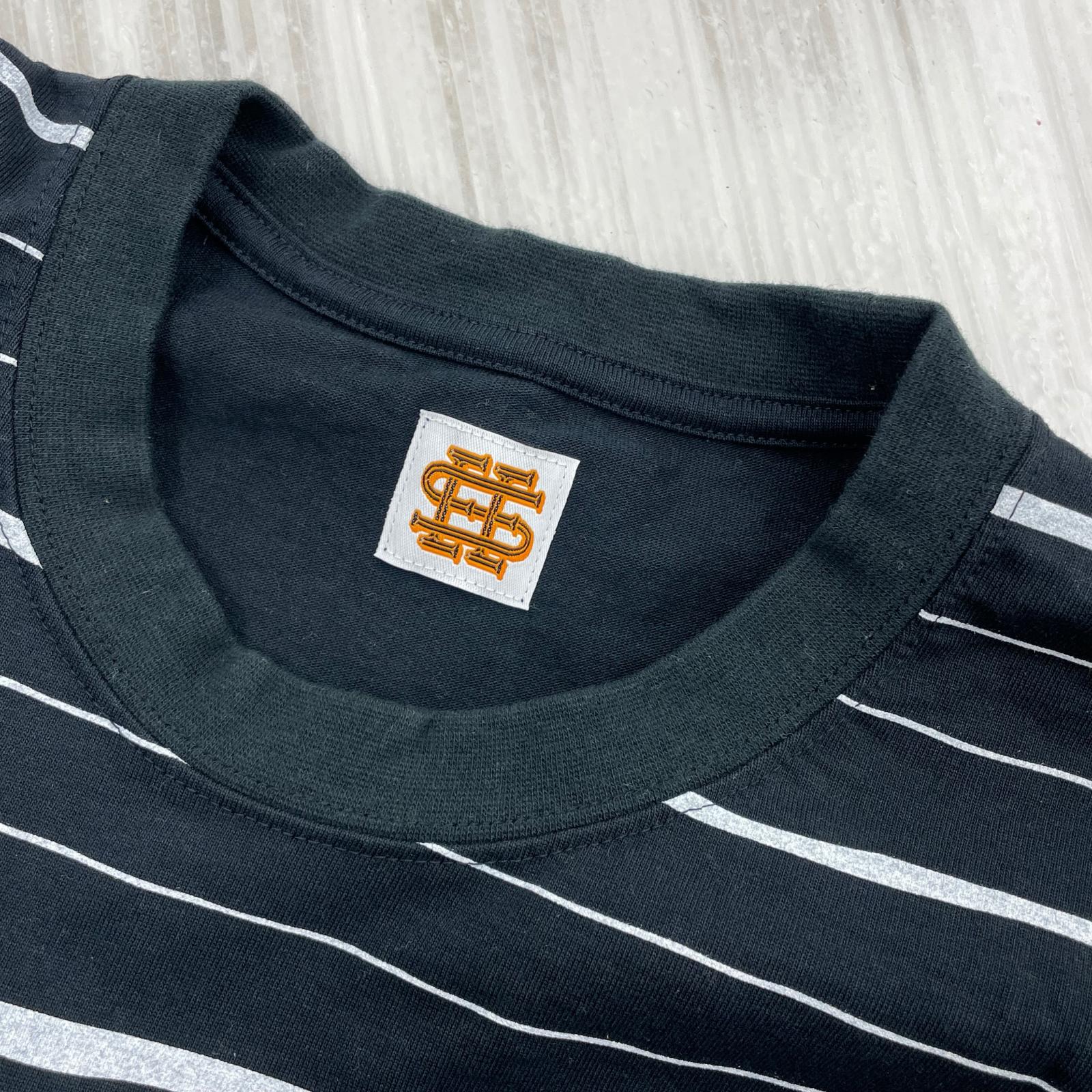 半袖Ｔシャツ SEE SEE 25SS SUPERBIGROUND BOARDER MIX XXL 白×黒