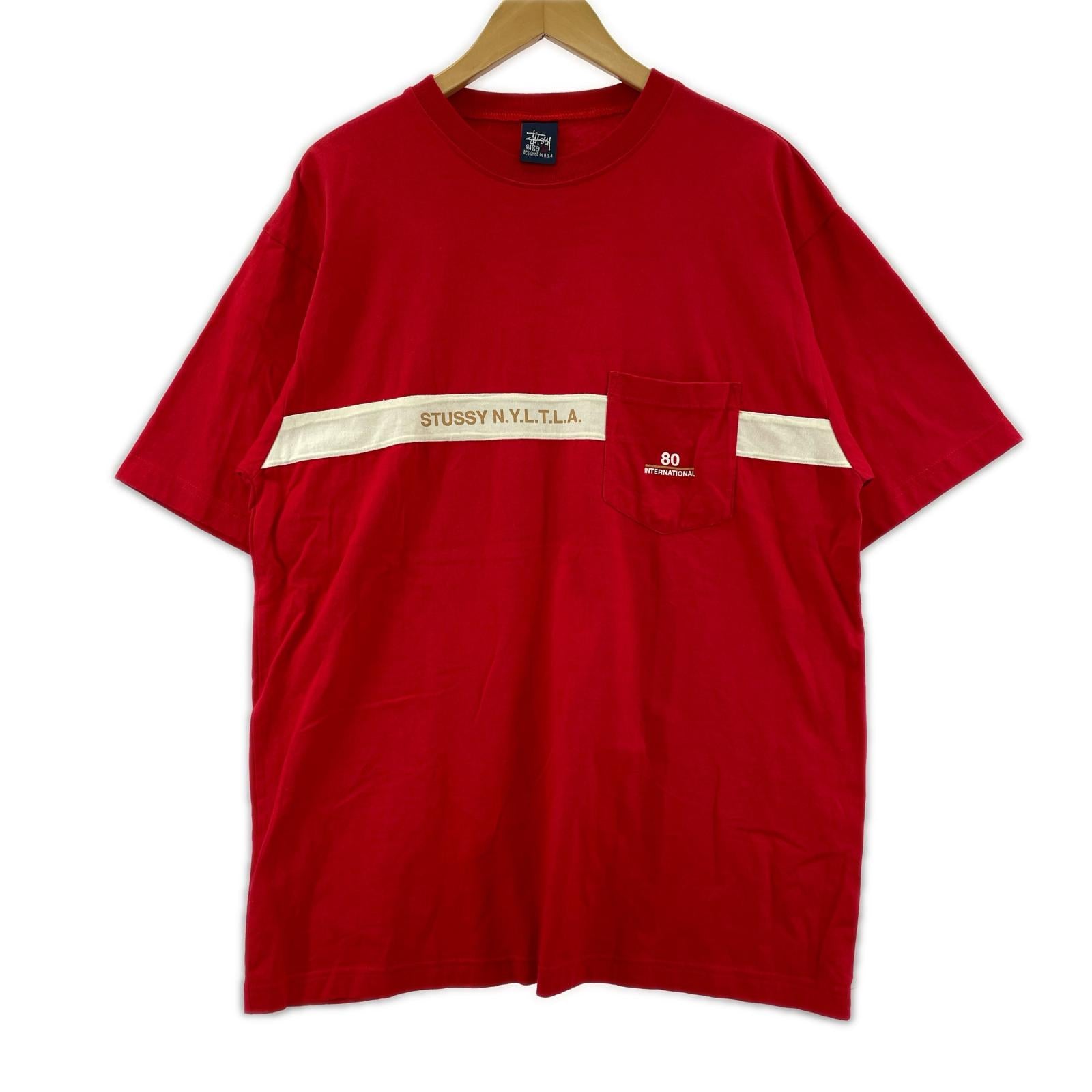 半袖Ｔシャツ 90s プリントS/Sカットソー　赤 L レッド