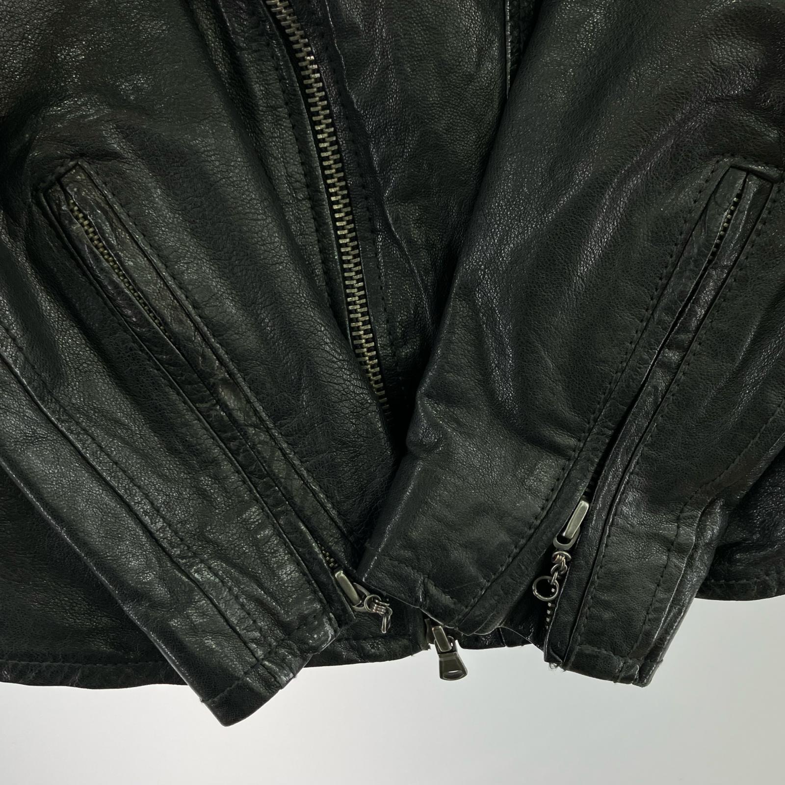 レザージャケット RETRO GRADE シングルライダースジャケット M ブラック