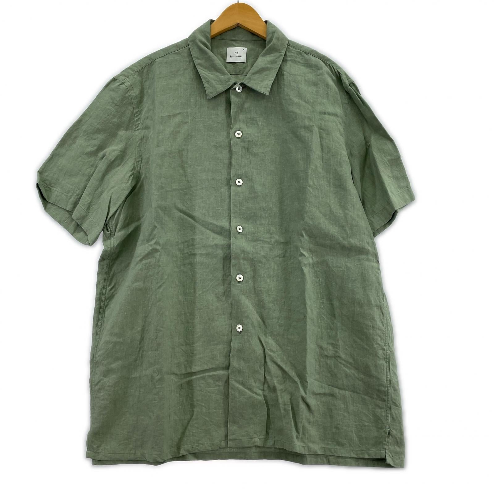 半袖シャツ Paul Smith S/Sリネンシャツ XL グリーン