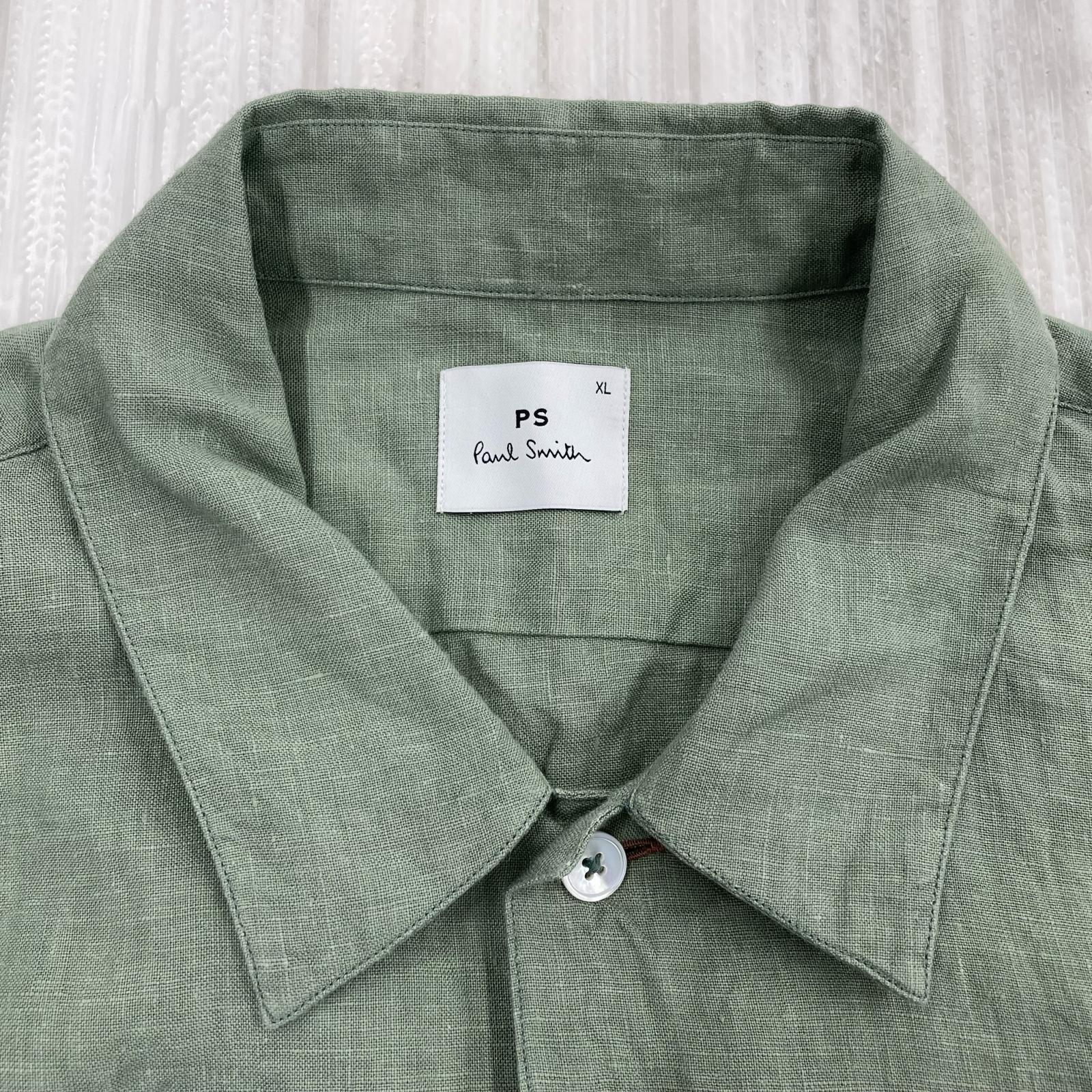 半袖シャツ Paul Smith S/Sリネンシャツ XL グリーン