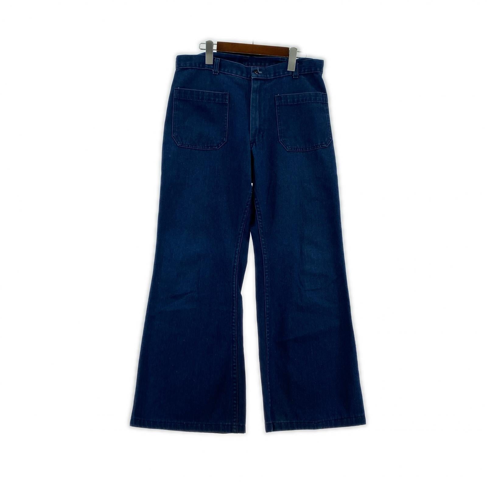 デニムパンツ US NAVY デニムセーラーパンツ W34 34 ブルー