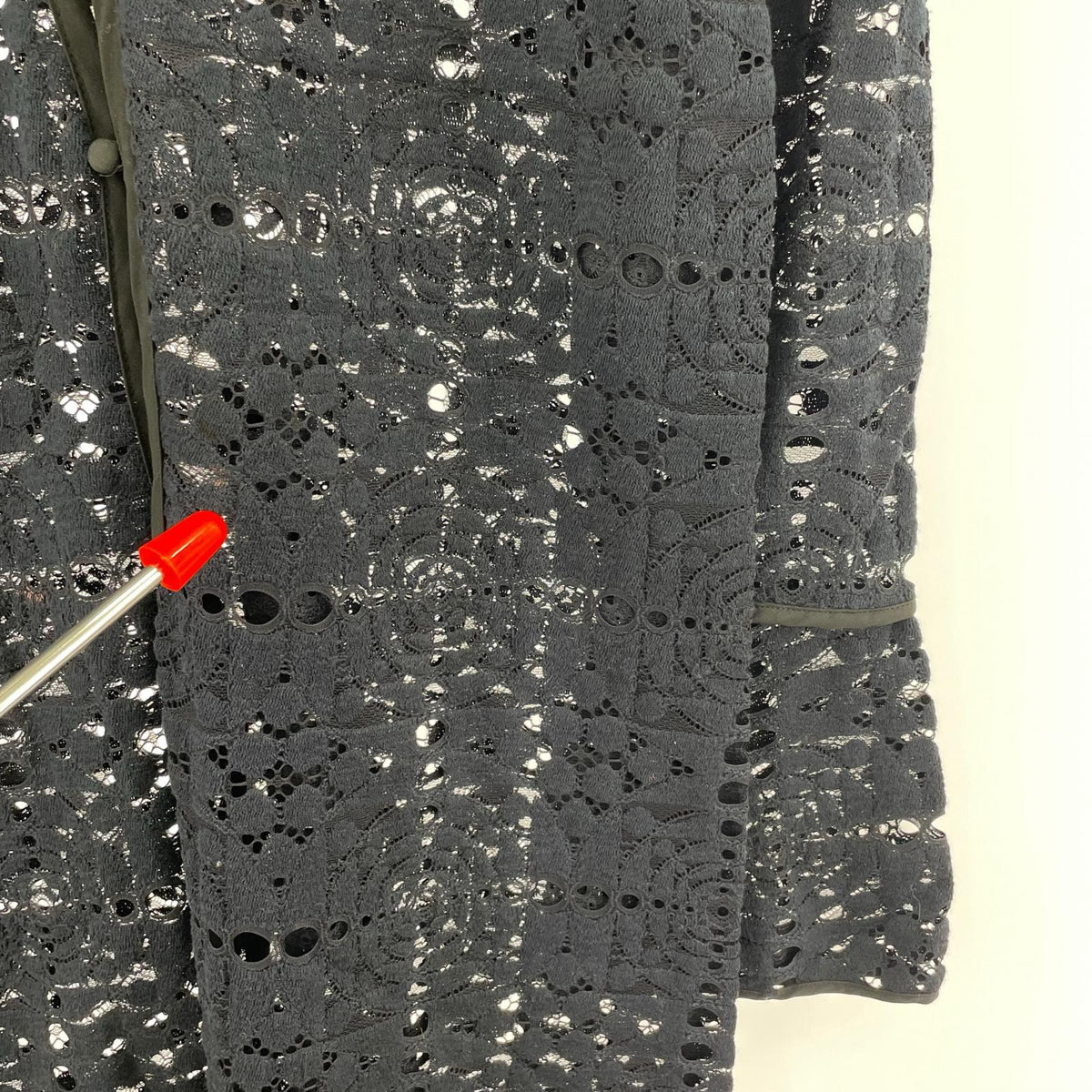 ワンピース 2WAY GEOMETRIC LACE LONG TOP ネイビー フリー ブラック