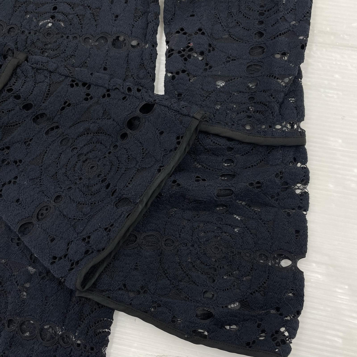 ワンピース 2WAY GEOMETRIC LACE LONG TOP ネイビー フリー ブラック