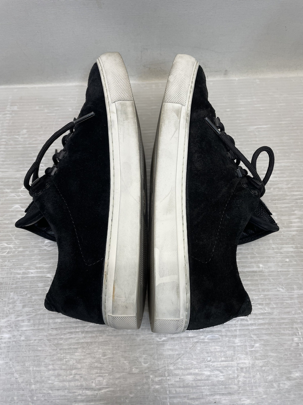 スニーカー STONE ISLAND コンパスロゴ刺繍 スウェード マウンテンシューズ 41 黒