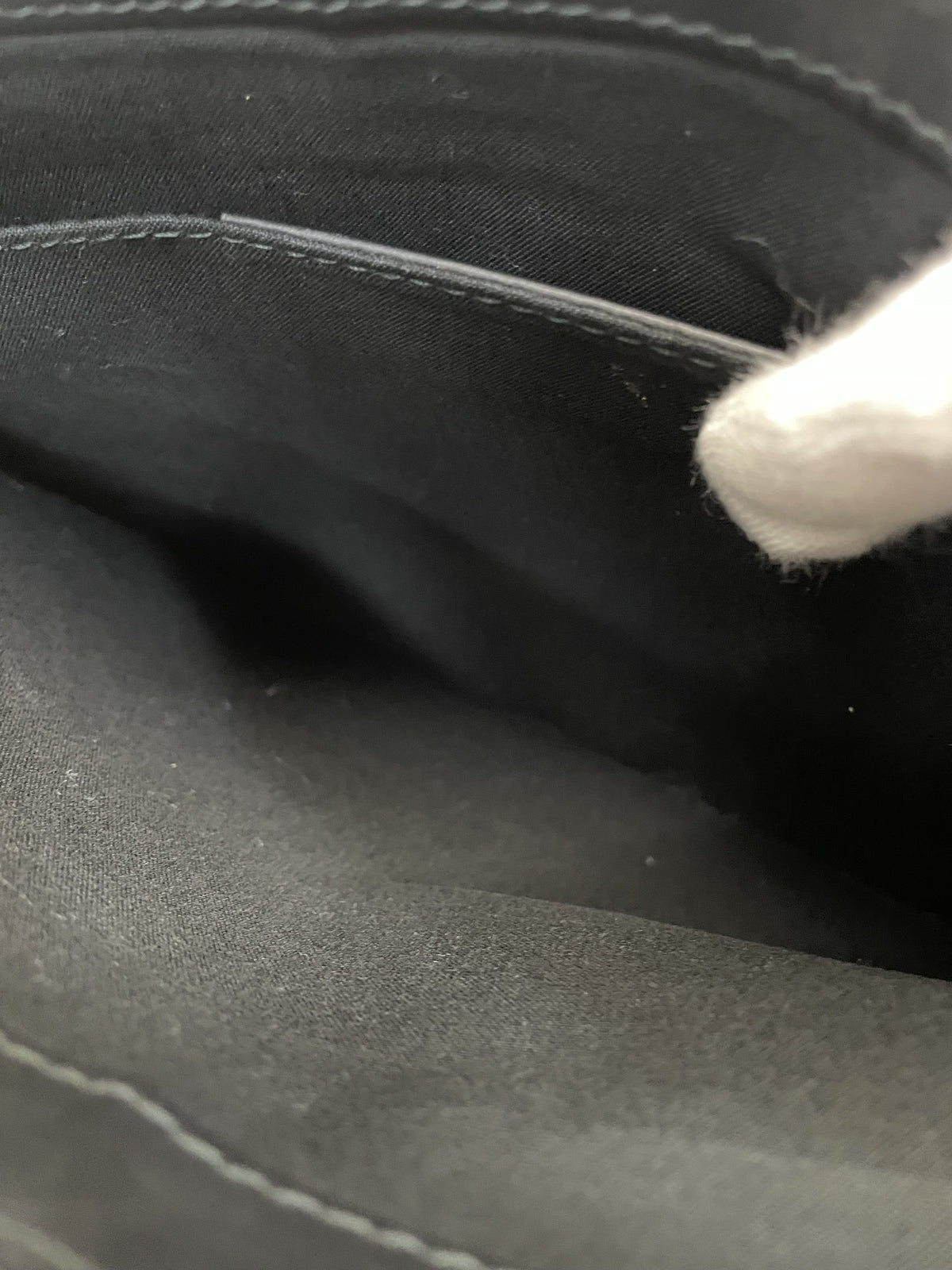 BALENCIAGA ネイビクリップクラッチバッグ デニム×レザー