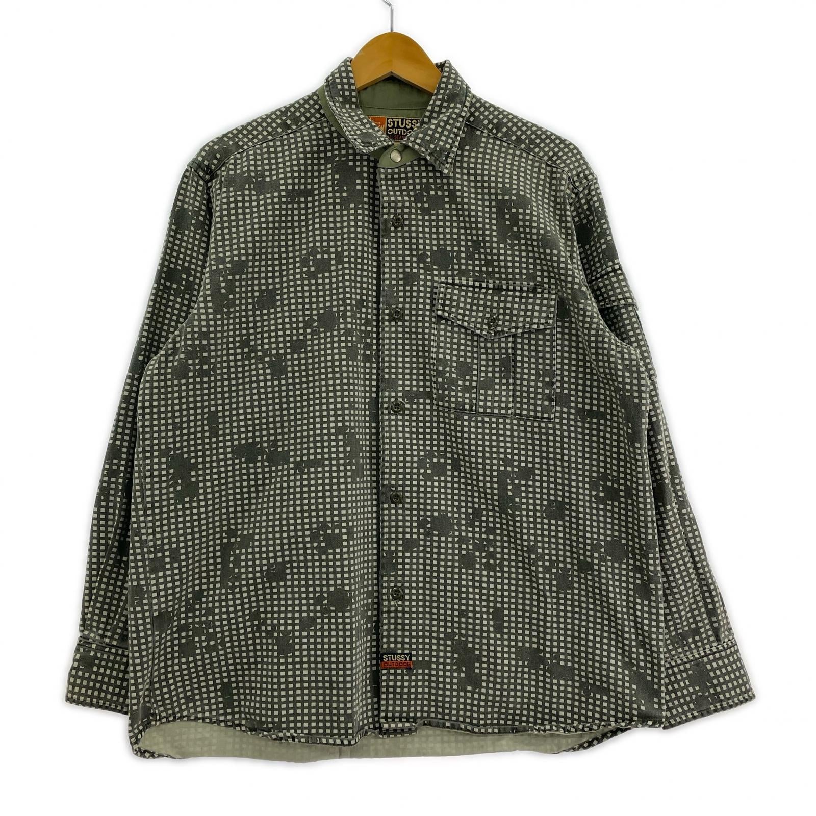 長袖シャツ カモ シャツ 緑 S グリーン