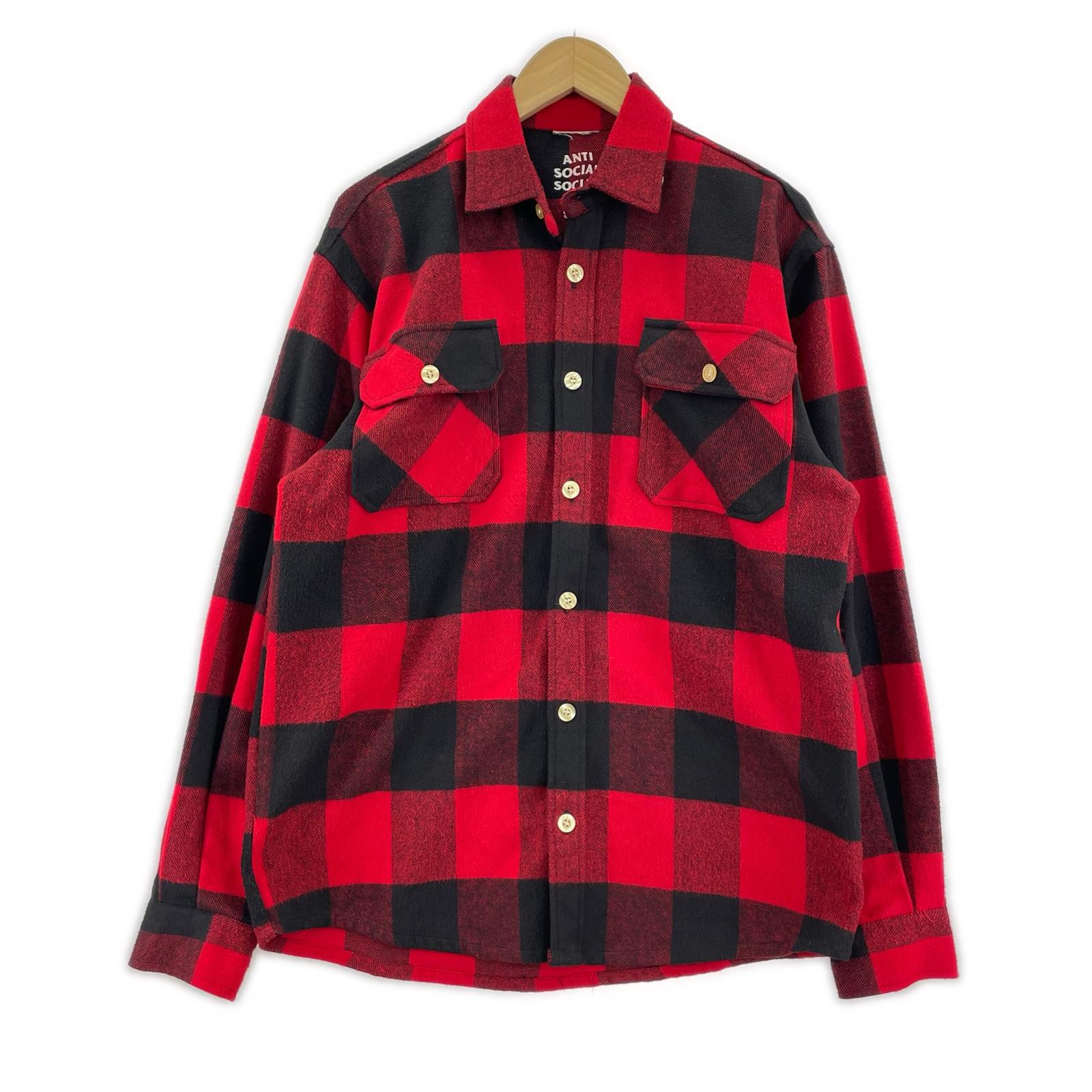 長袖シャツ ASSC L/Sバッファローチェックシャツ M レッド