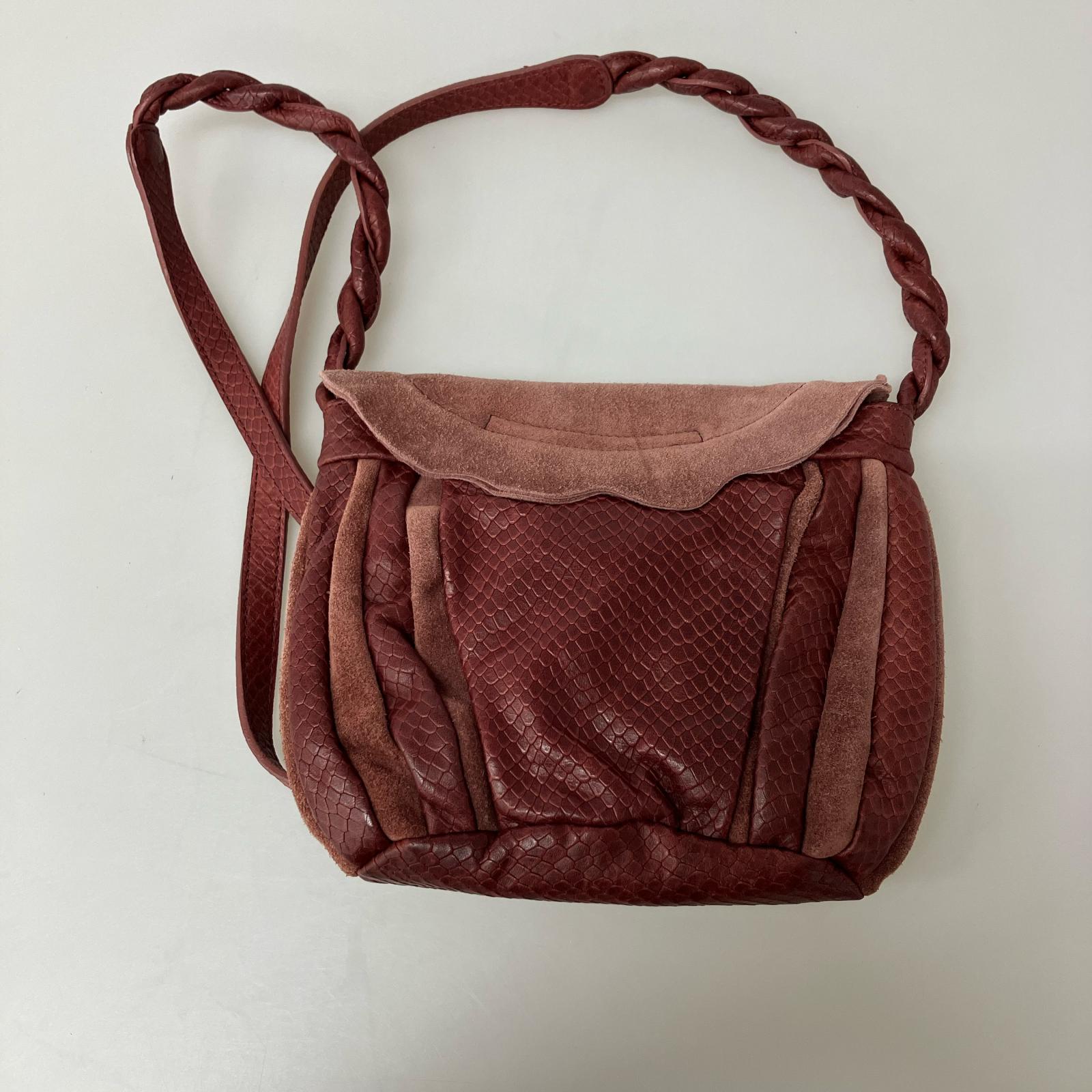 ハンドバッグ SEE BY CHLOE Textured Lined Button Braided Crossbody Bag Burgundy