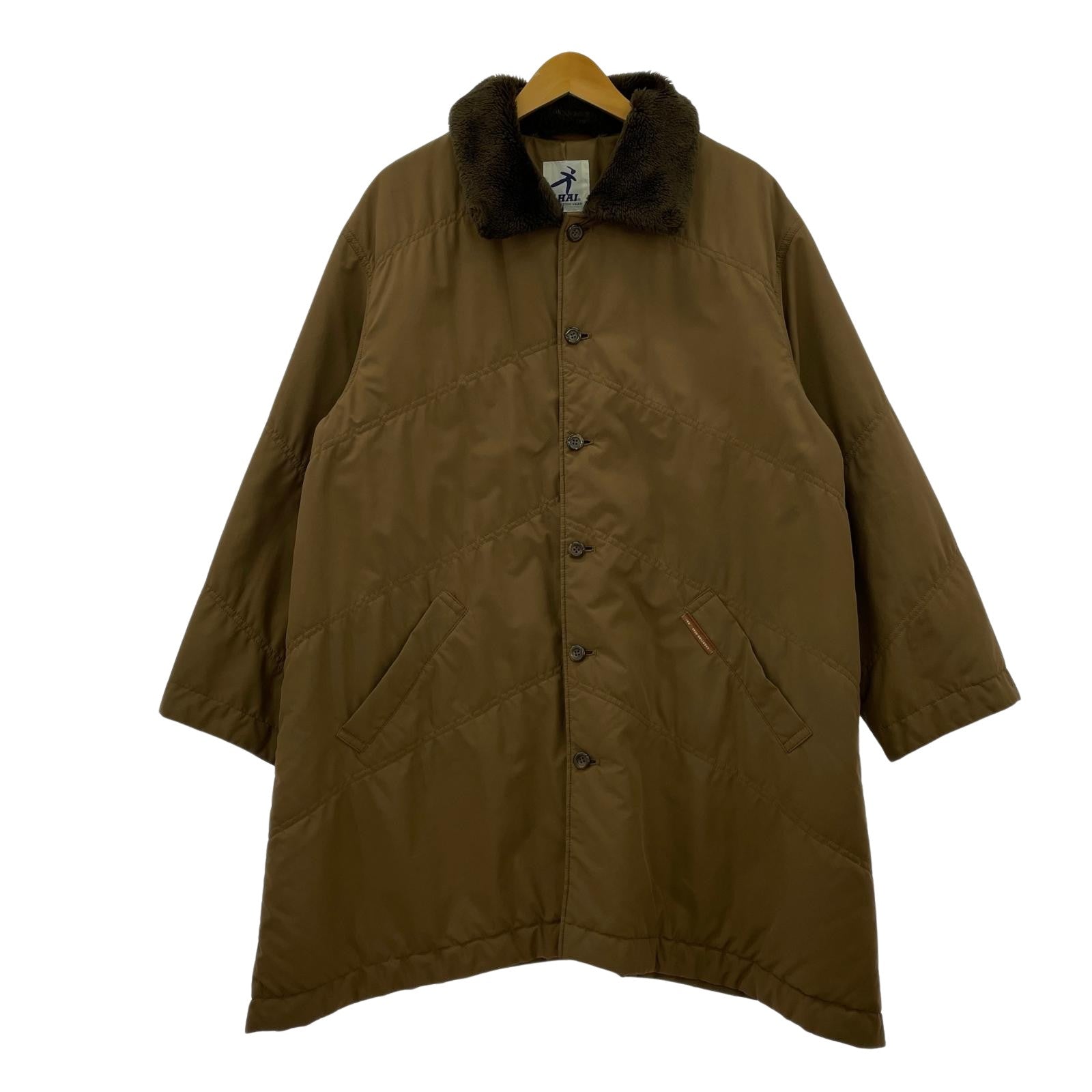 ジャケット ISSEY MIYAKE HAI SPORTING GEAR 襟ボア パテッドコート M ブラウン