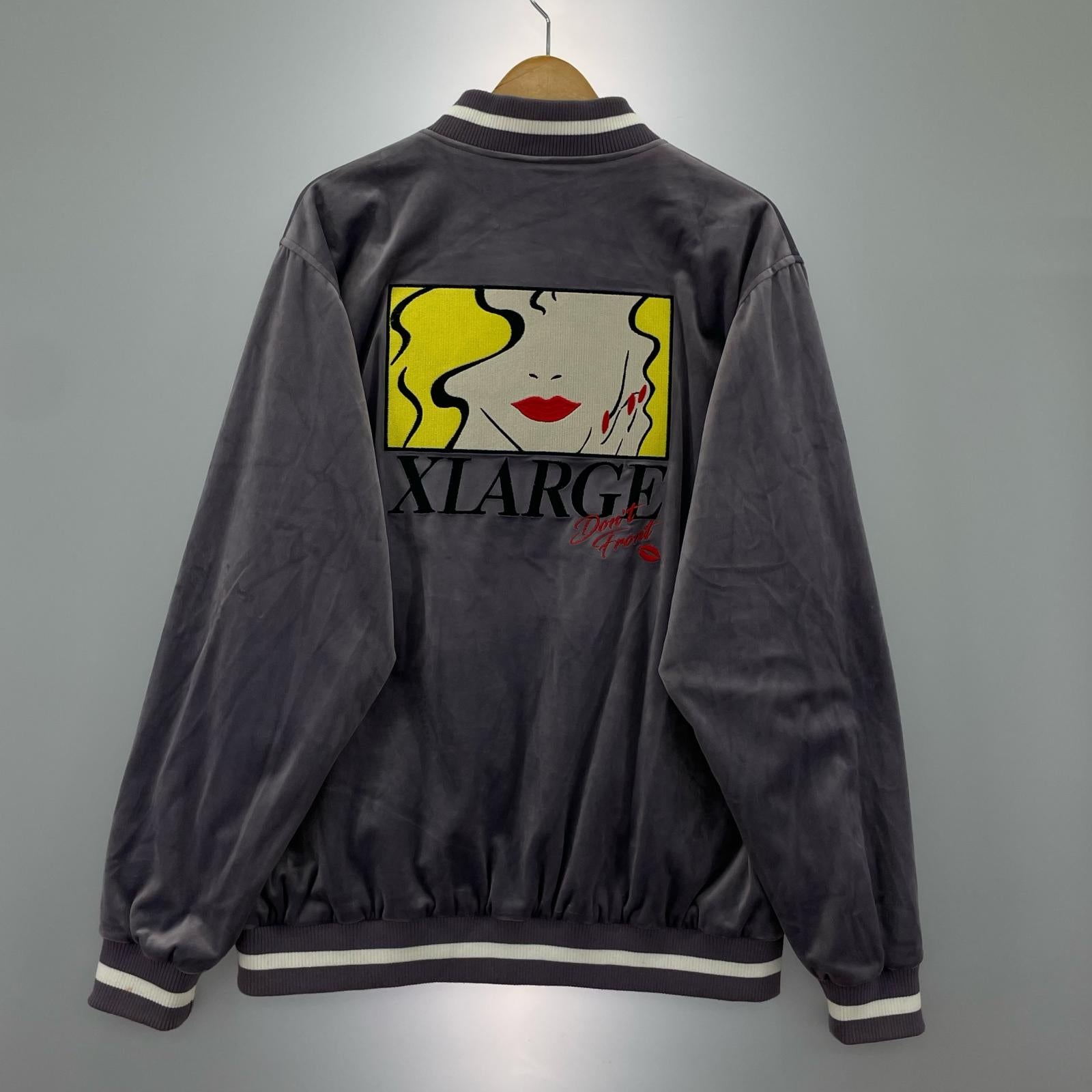 ジャケット ベロアスカジャン（L)紫 L パープル