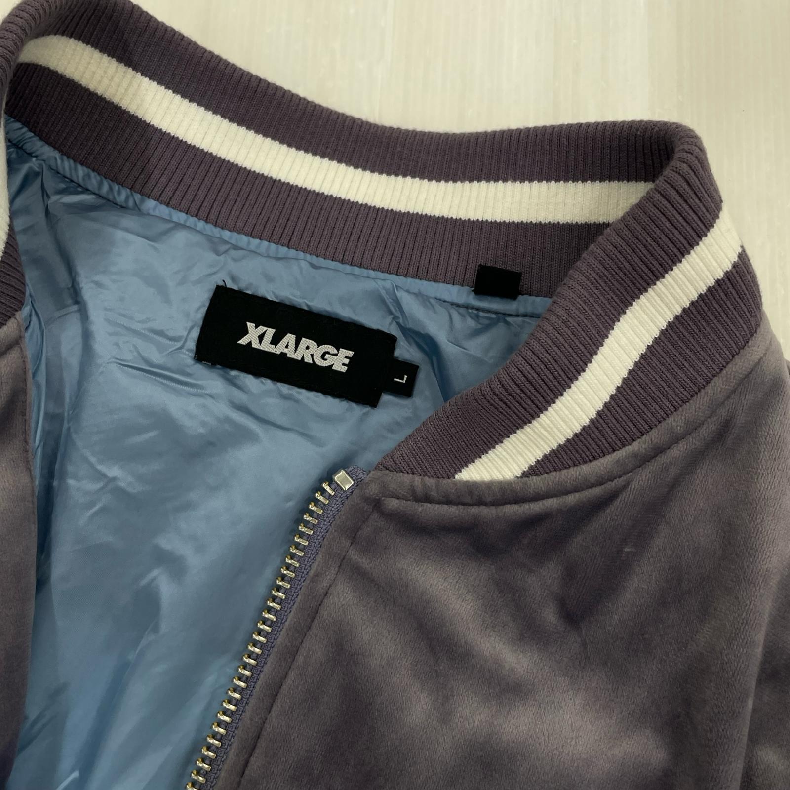 ジャケット ベロアスカジャン（L)紫 L パープル
