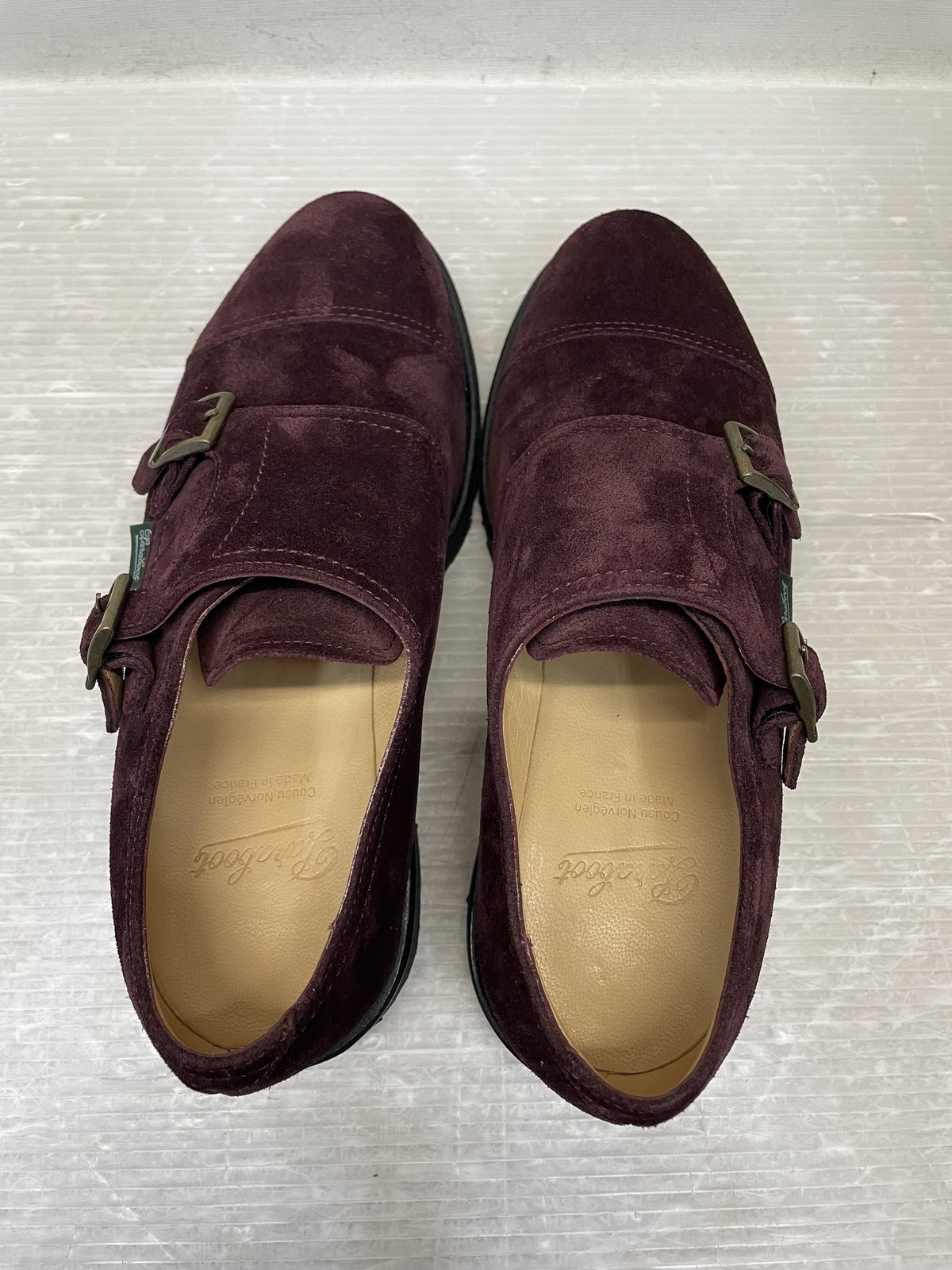 シューズ Paraboot WILLIAM MARCHE スウェード ダブルモンクストラップシューズ 6 ボルドー