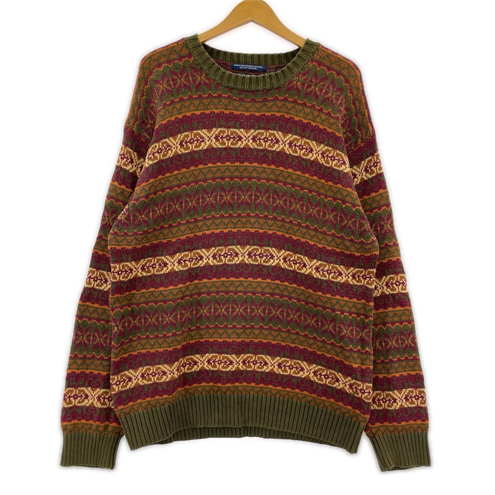 ニット 90s Cotton Knit Murti L 総柄 L