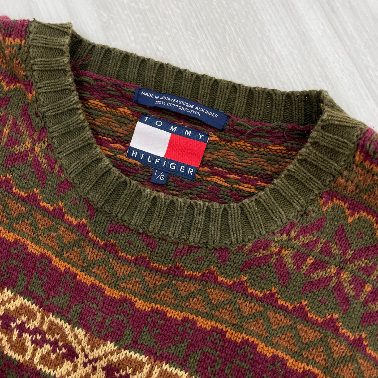 ニット 90s Cotton Knit Murti L 総柄 L