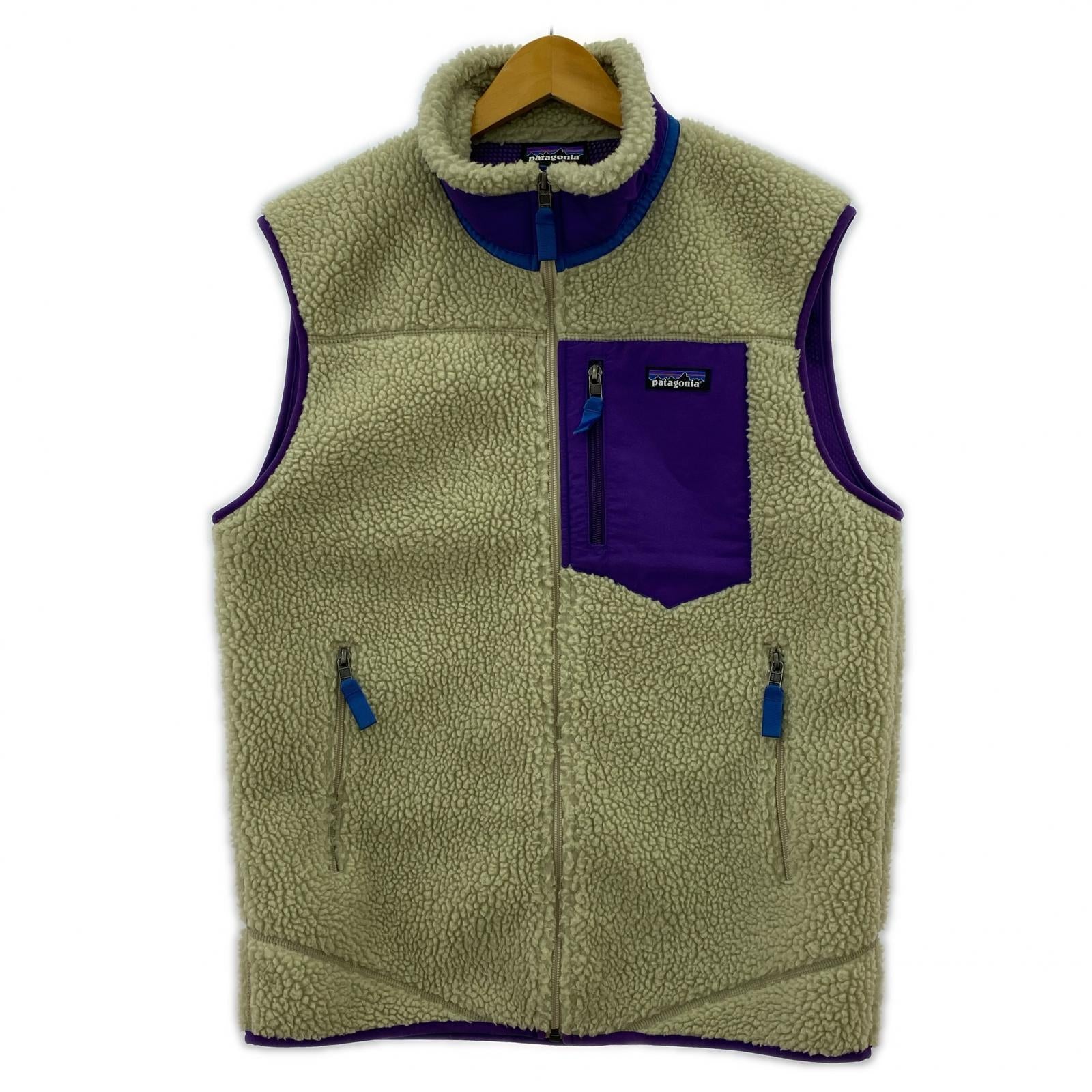 ジャケット patagonia クラシックレトロXフリースベスト M アイボリー×パープル M