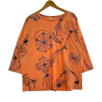 半袖Ｔシャツ DRIES VAN NOTEN L/S 総柄カットソー ORG S オレンジ