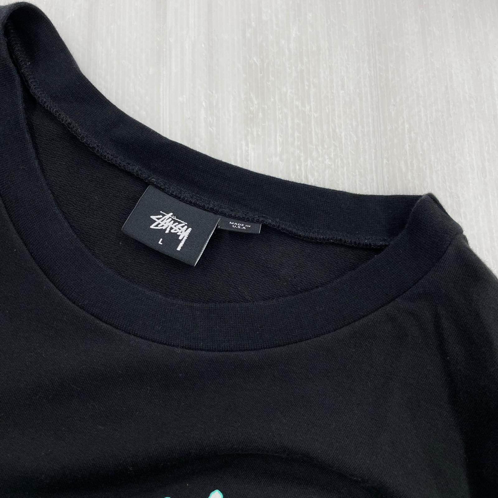 長袖Ｔシャツ STUSSY Spandex Crewneck Sweatshirt L 黒 L ブラック