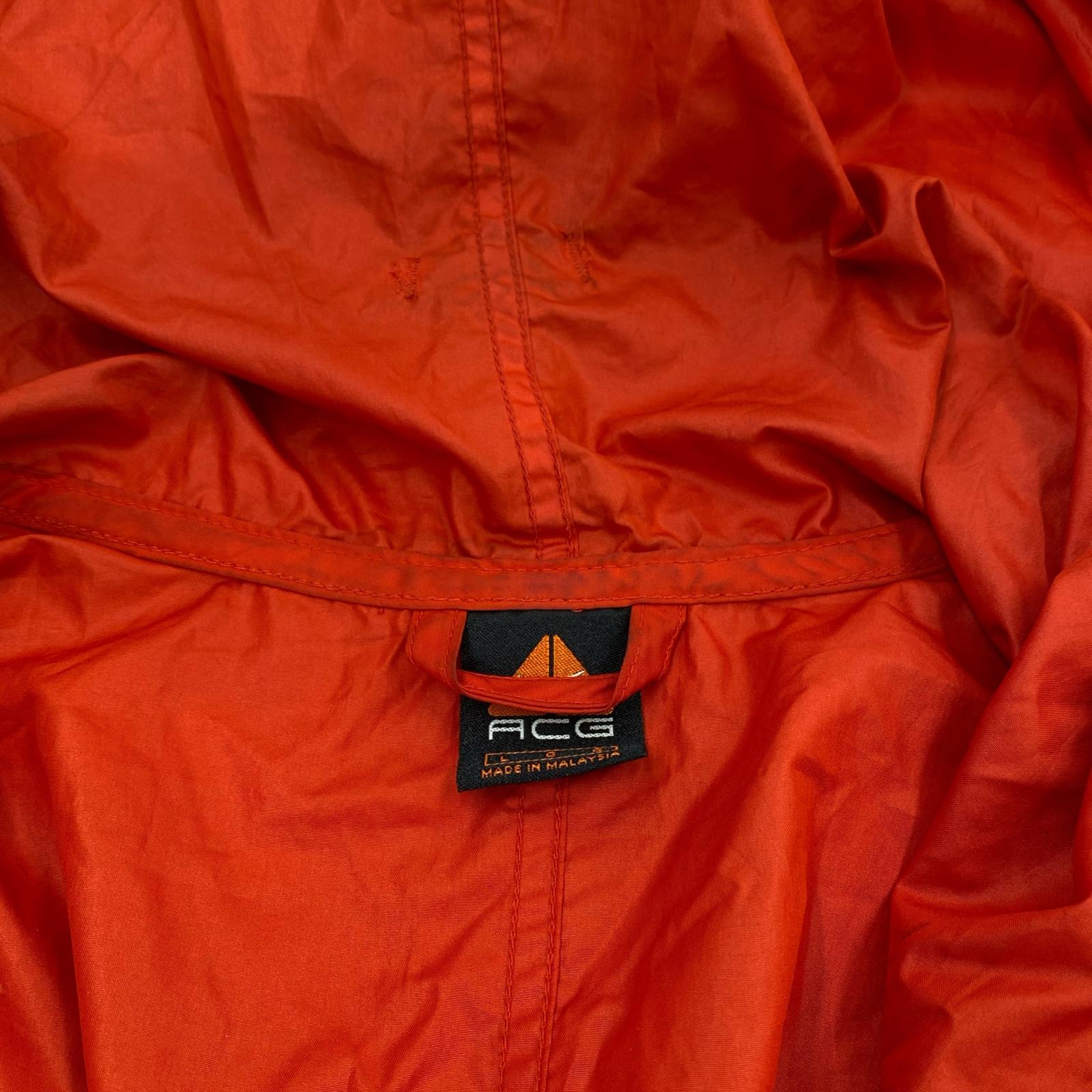 ジャケット NIKE ACG ナイロンアノラックパーカー L 赤×黒 L