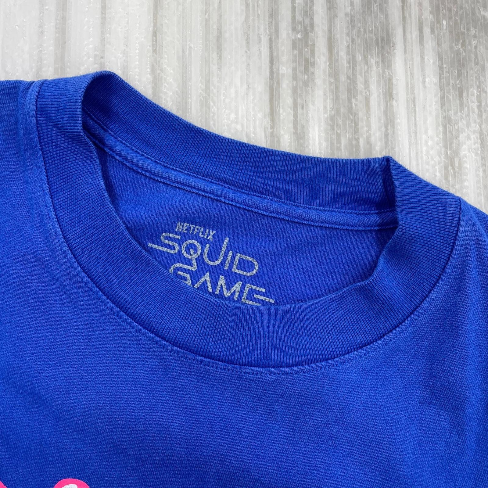 長袖Ｔシャツ ×NETFLIX SQUID GAME ハートプリントL/STee XL 青