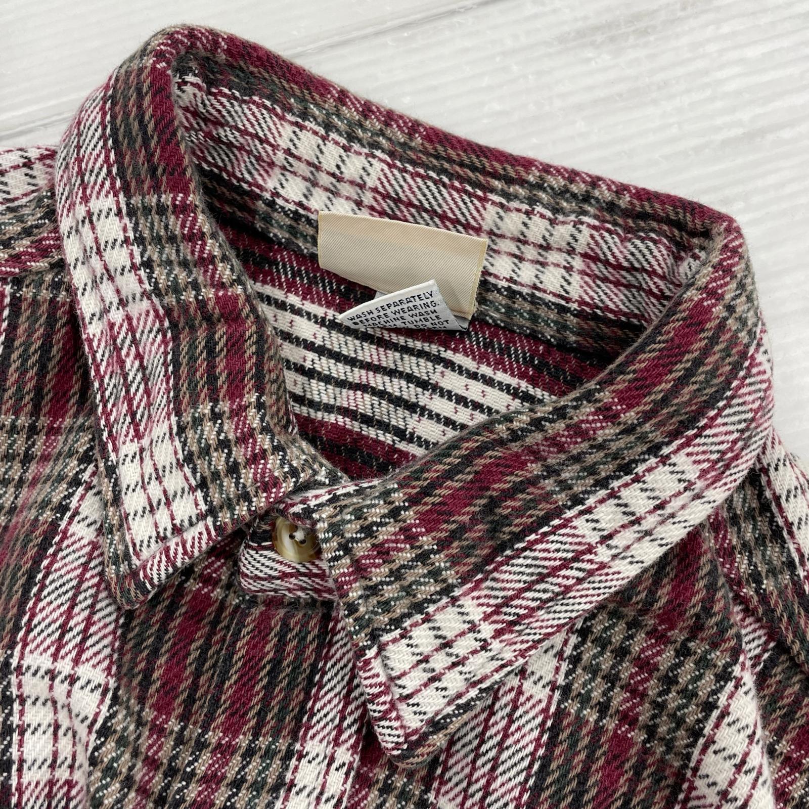 長袖シャツ FIVE BROTHER 90s チェックネルシャツ L 赤×白×茶 L
