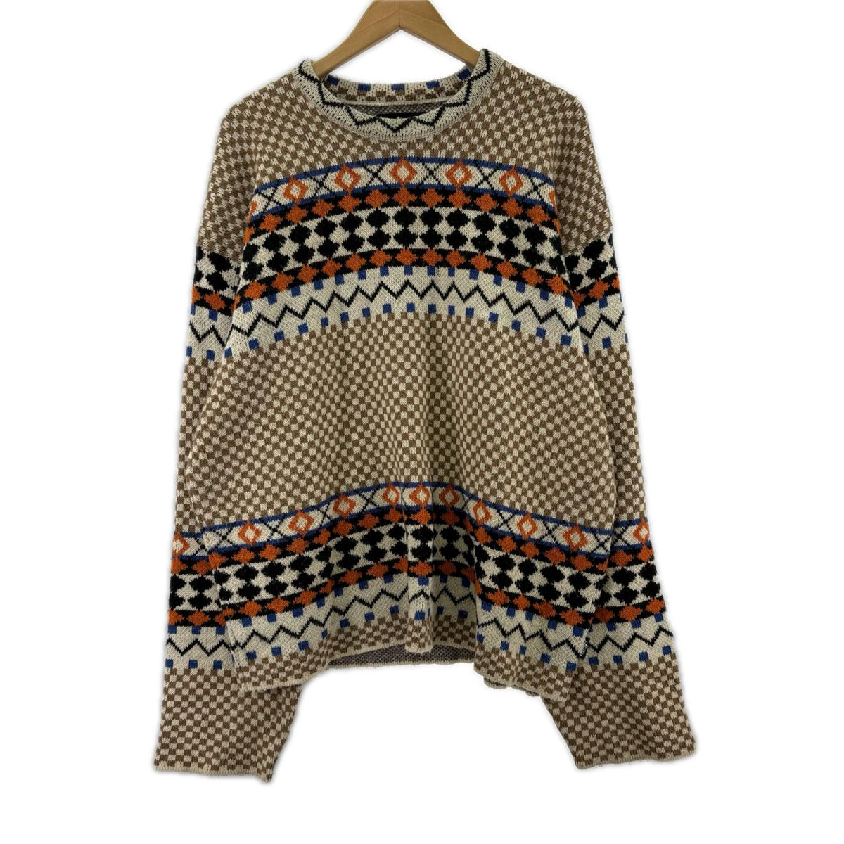 ニット ×NOMA t.d. ｼﾞｬｶﾞｰﾄﾞｾｰﾀｰ BWN L L ベージュ