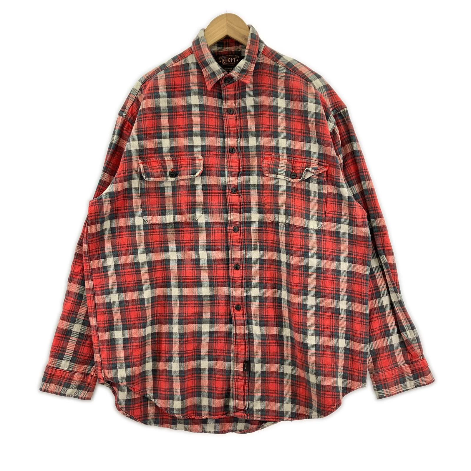 長袖シャツ KIKIT　90’S　ネルシャツ（M） M レッド