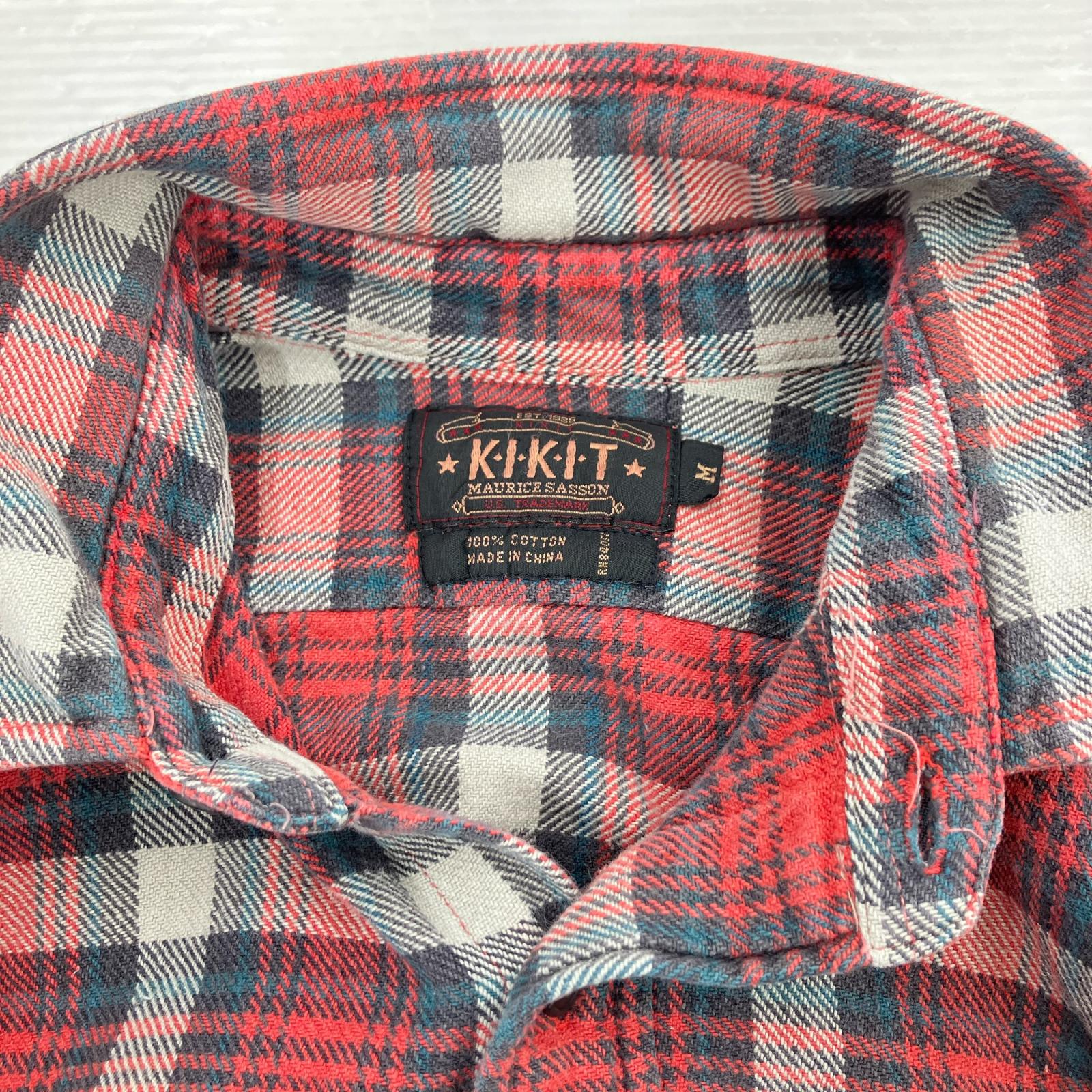長袖シャツ KIKIT　90’S　ネルシャツ（M） M レッド