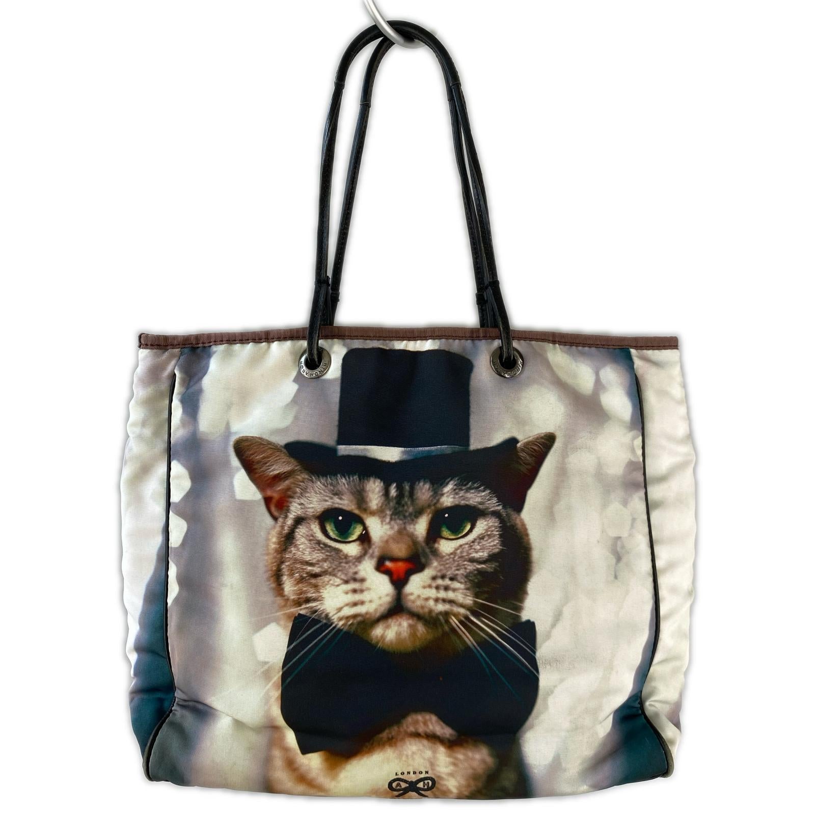 ハンドバッグ anya hindmarch 猫転写 バッグ マルチカラー