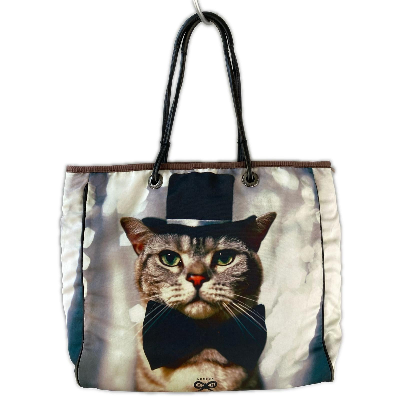 ハンドバッグ anya hindmarch 猫転写 バッグ マルチカラー
