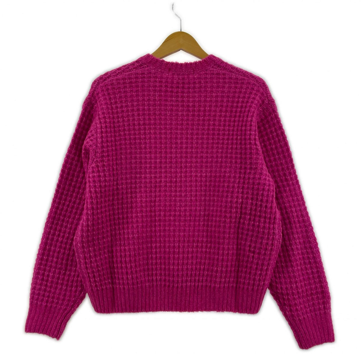 ニット SMALL LOGO WAFFLE SWEATER PINK S ピンク