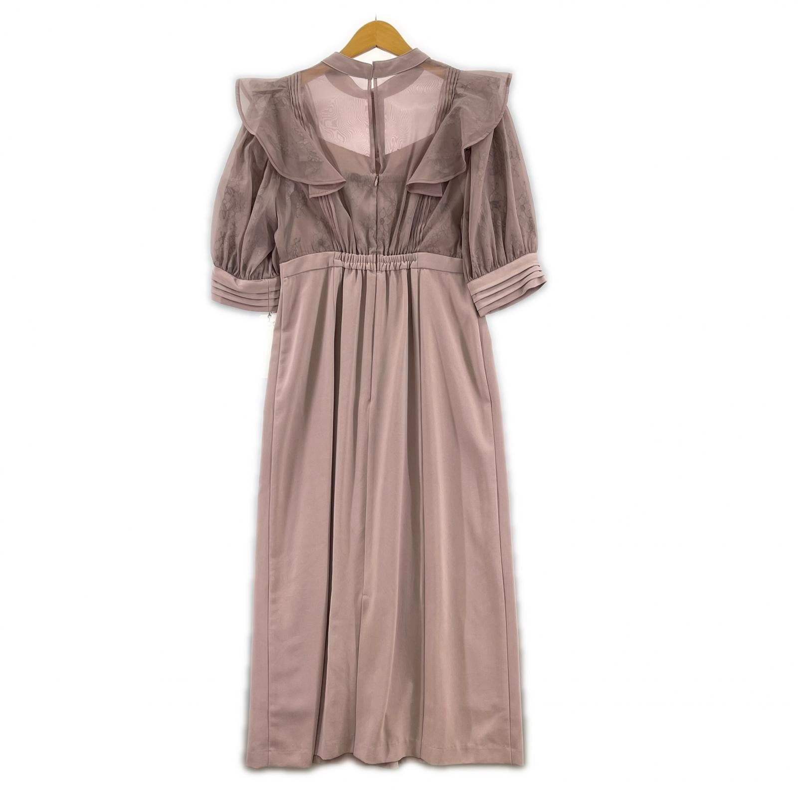 ワンピース Lily Brown オーガンジーフリルビジューワンピース size1 1 パープル