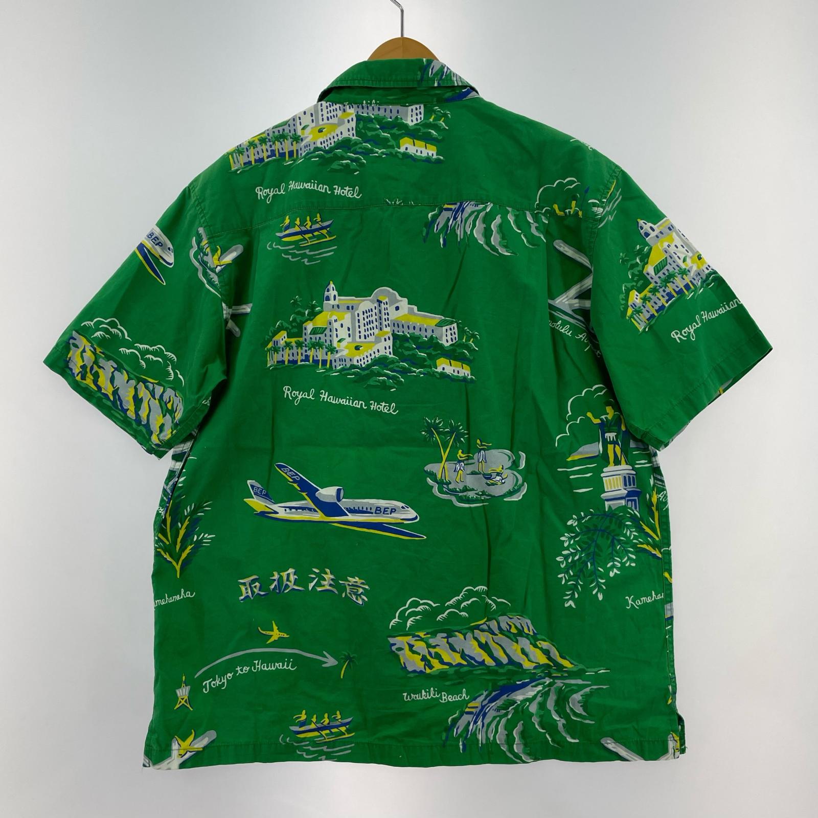 半袖シャツ アロハシャツ 緑 (M) M