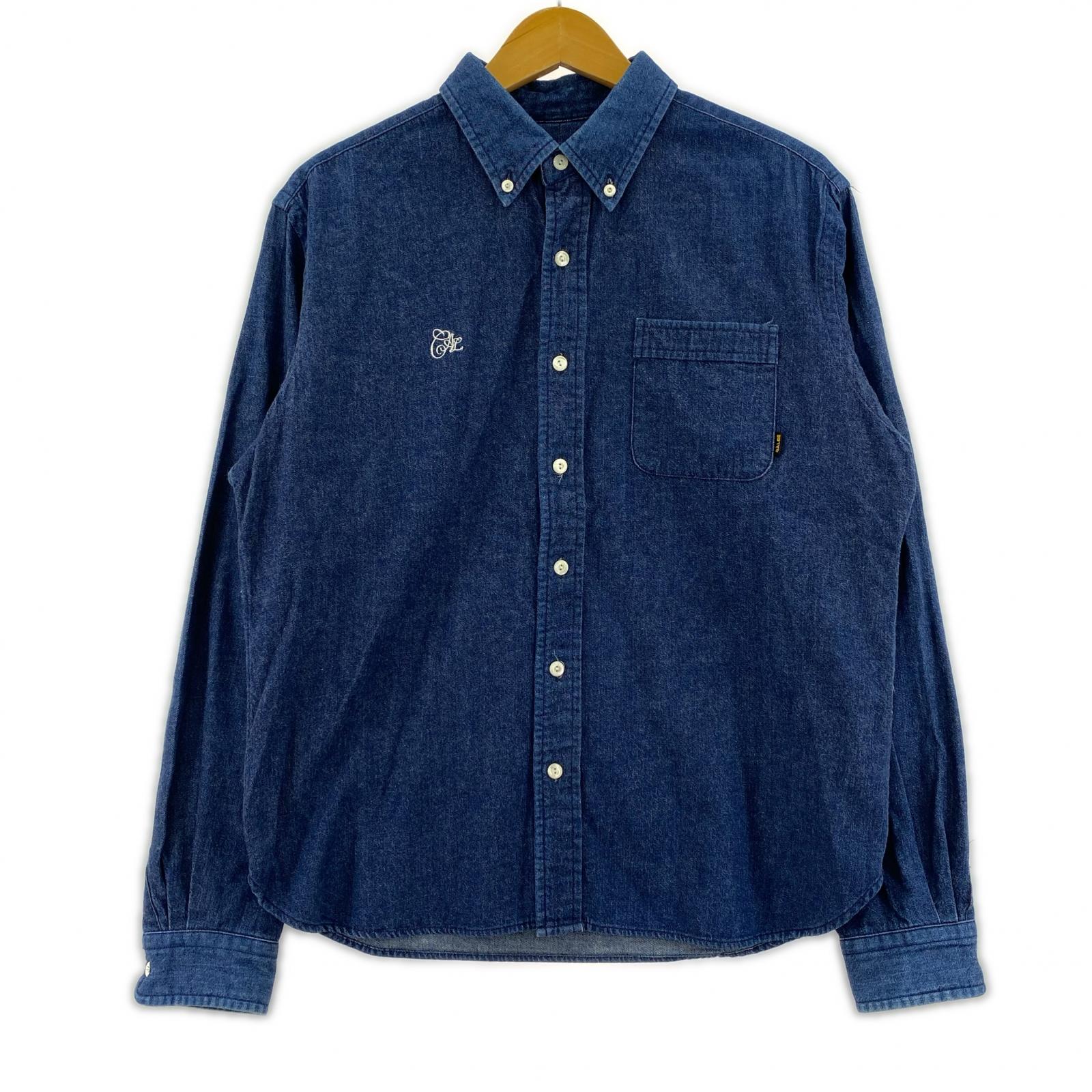 長袖シャツ CALEE L/Sシャンブレーシャツ BLU L ブルー