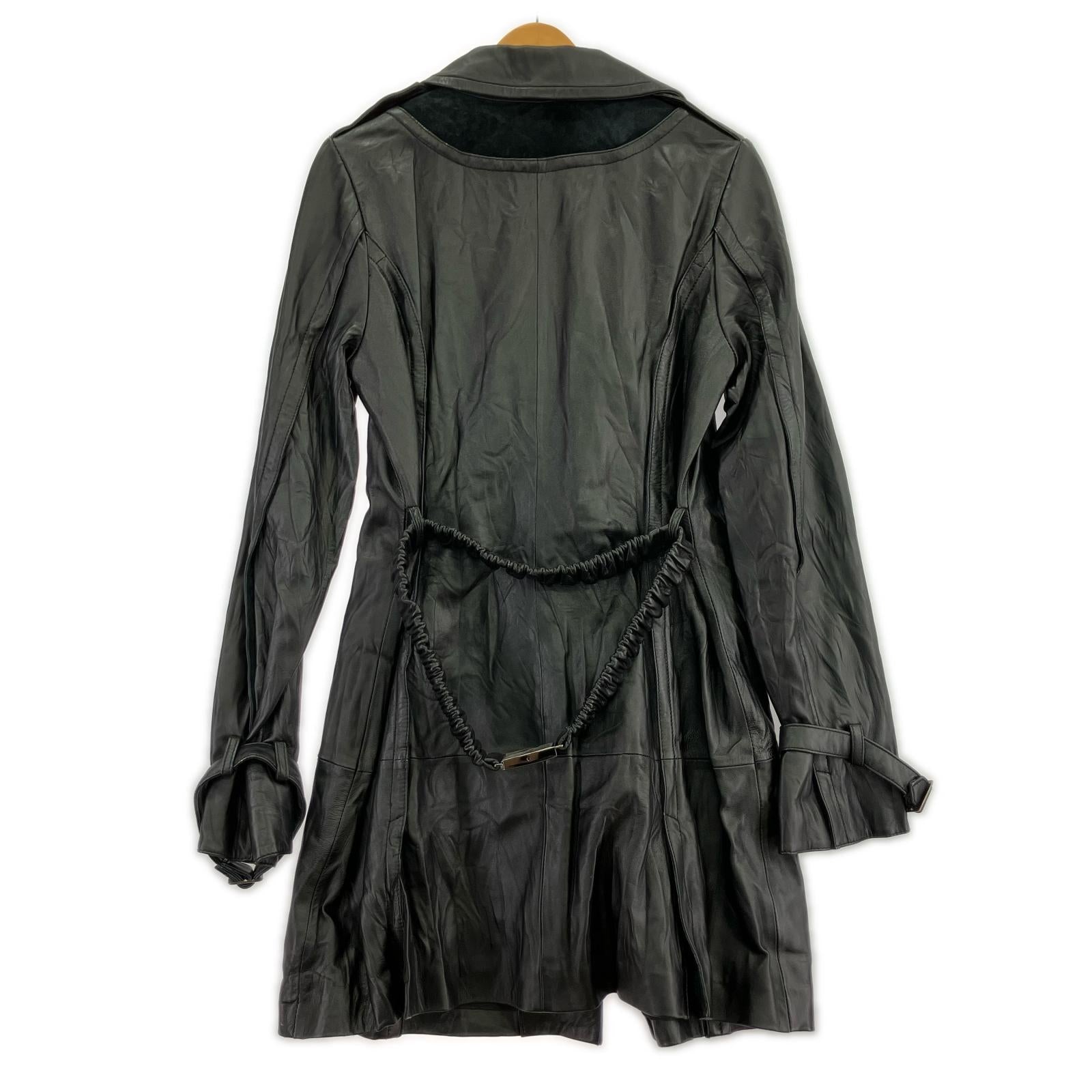 ジャケット h bis　Sheep Leather Coat 40 BLK 40 ブラック