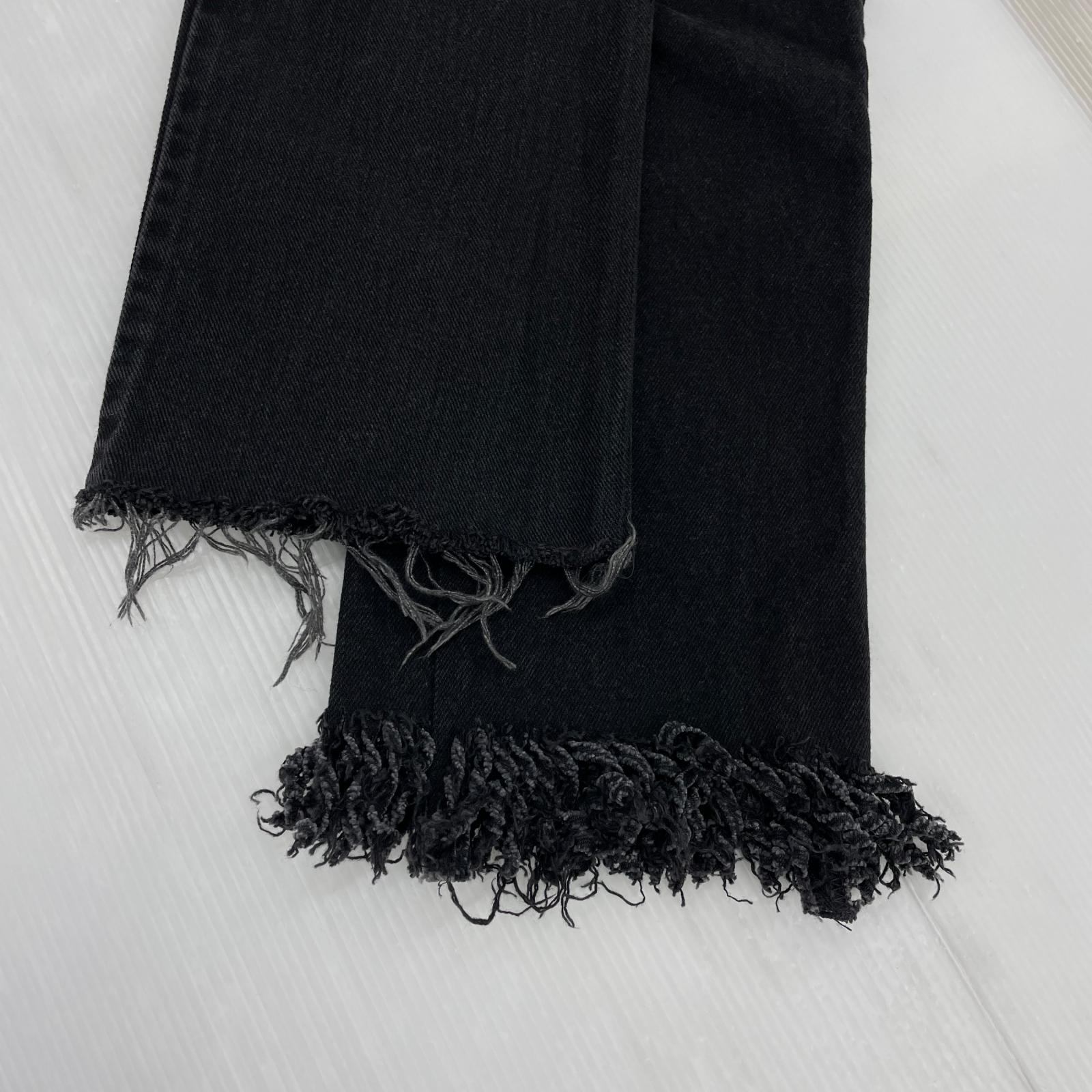 デニムパンツ Levi's カットオフ リメイク デニムパンツ グレー ブラック