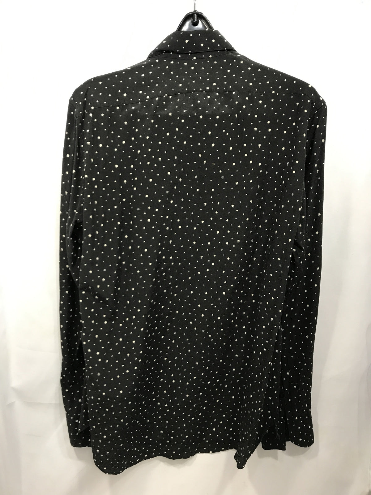 ドット柄シルクL/Sシャツ ブラック (36)