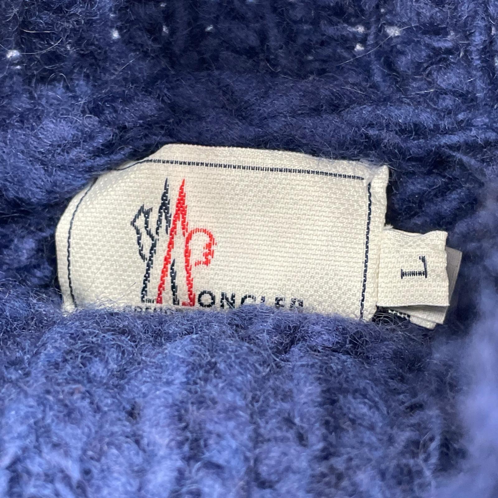 ニット MONCLER GRENOBLE TRICOT KNIT SWEATER 紺 (L) L ネイビー