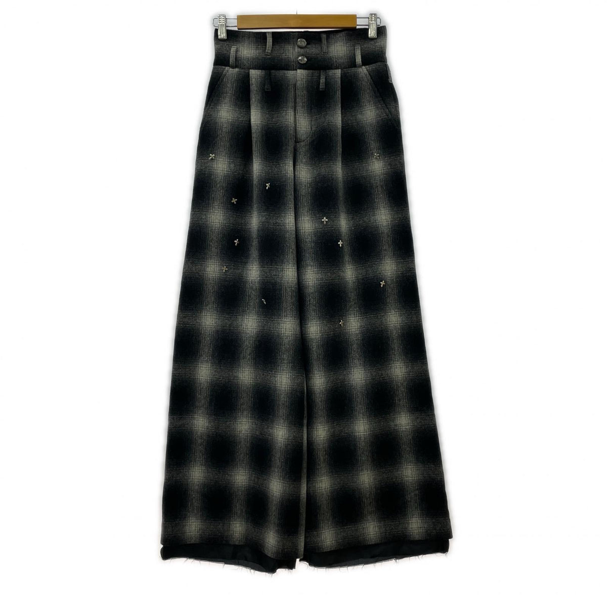 パンツ blank Ombre Wide PT チェックワイドパンツ 1 ブラック×グレー 1